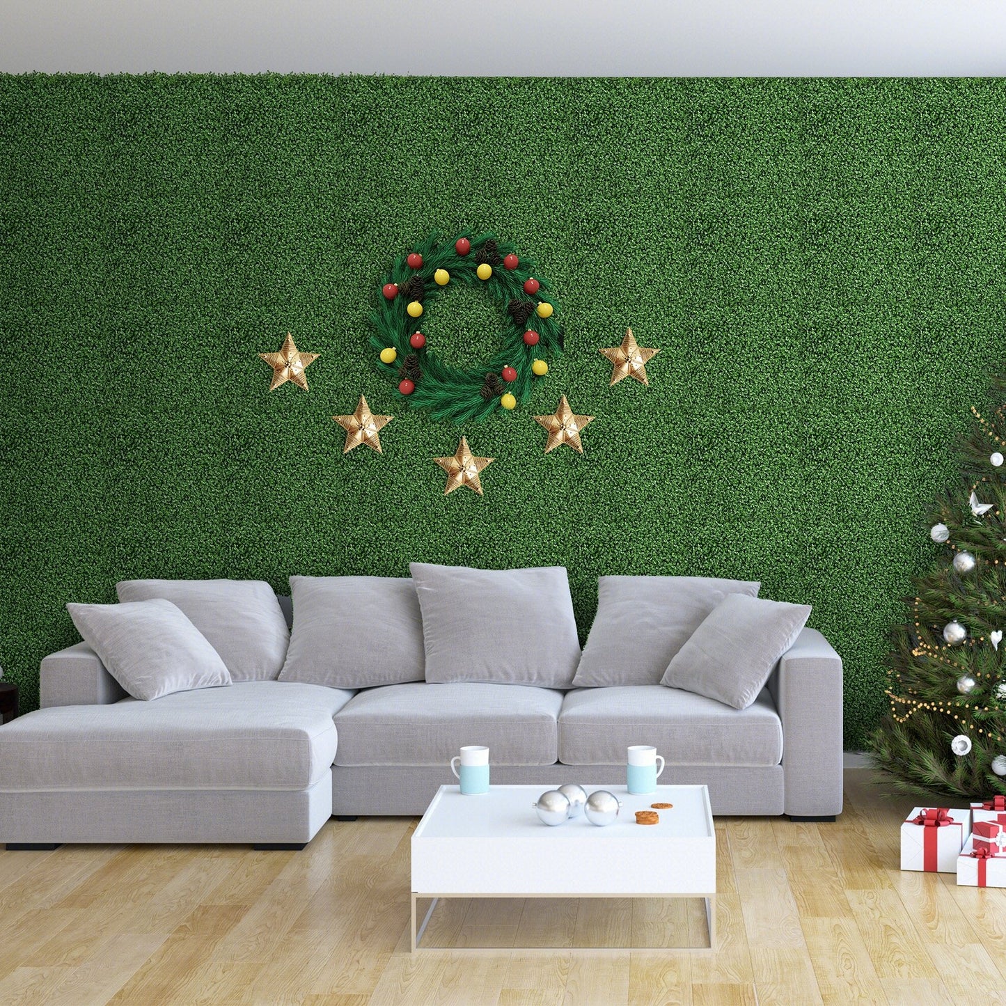 12 Pack 20x20 Inch Artificial Boxwood Panels with Removable Branches – Realistic Greenery for Indoor & Outdoor