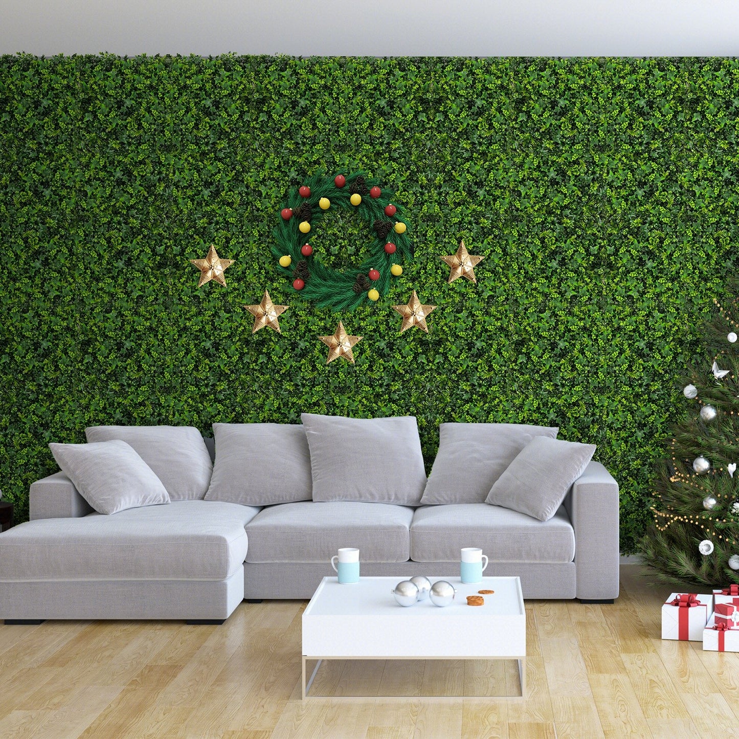 12 Pack 20x20 Inch Artificial Mixed Leaf Greenery Panels with Detachable Branches