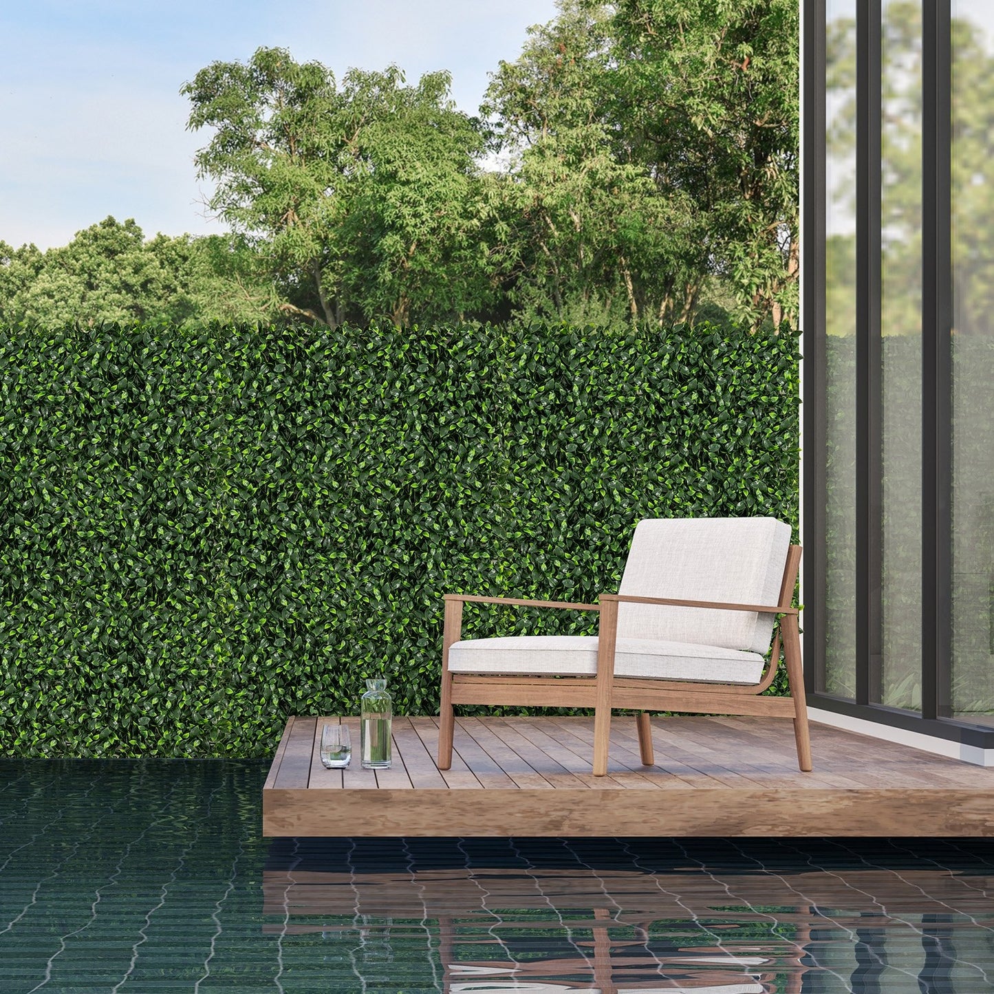 12 Pack 20" x 20" Artificial Gardenia Grass Panels - Lush Greenery for Any Space