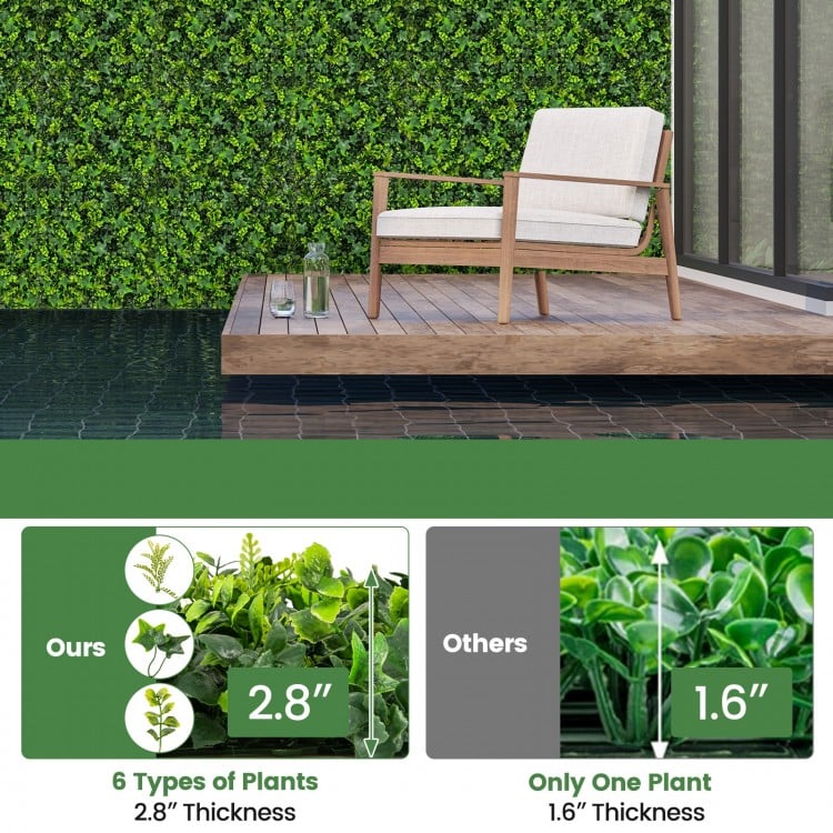 12 Pack 20x20 Inch Artificial Mixed Leaf Greenery Panels with Detachable Branches
