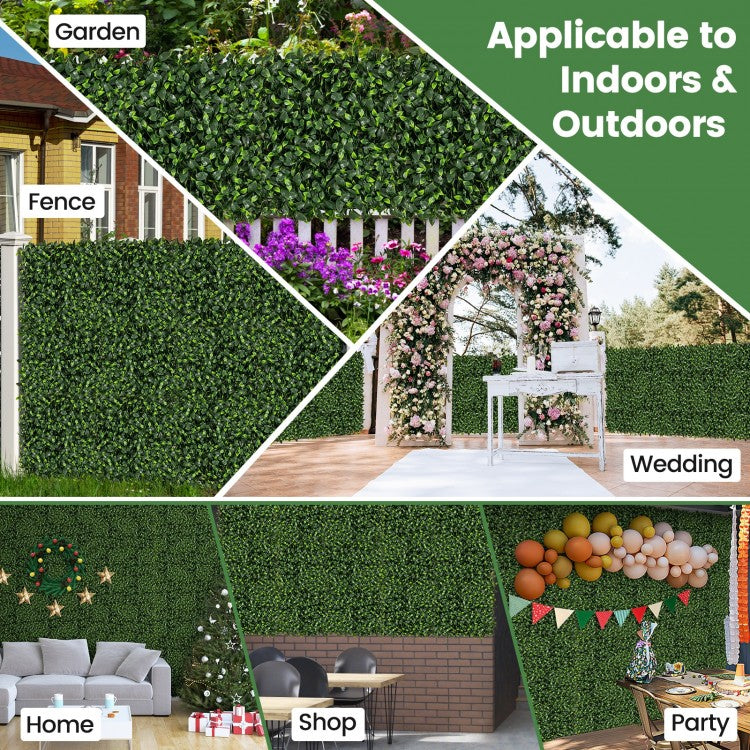 12 Pack 20" x 20" Artificial Gardenia Grass Panels - Lush Greenery for Any Space