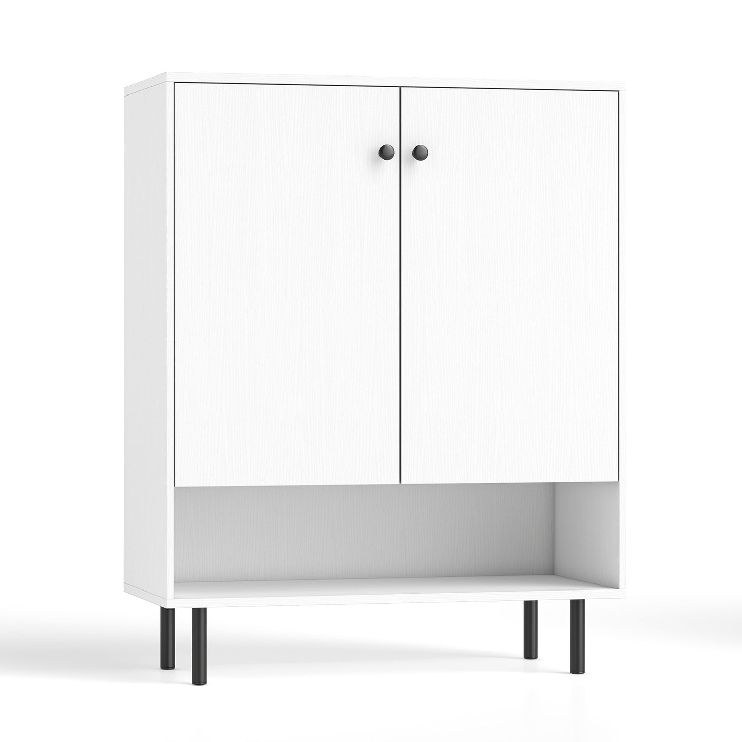 Modern 2-Door Kitchen Sideboard Cabinet with Adjustable Shelving and Sturdy Metal Support