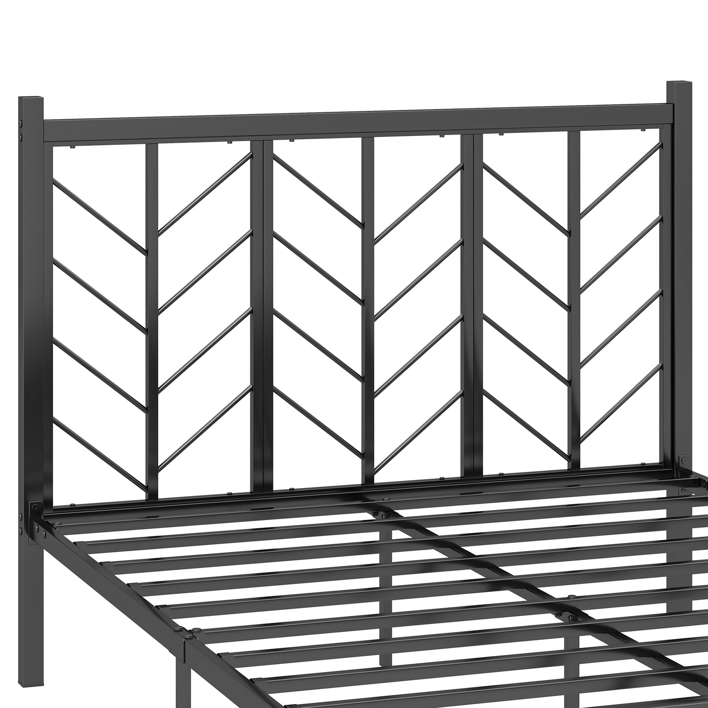 Sleek Platform Bed with Headboard and Metal Frame for Ultimate Support - Full Size