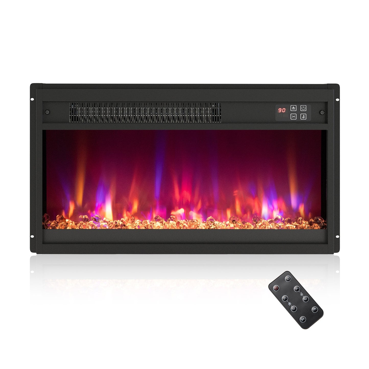 18/23/26 Inch 1500W Electric Fireplace Insert with Remote & Customizable Flame Effects