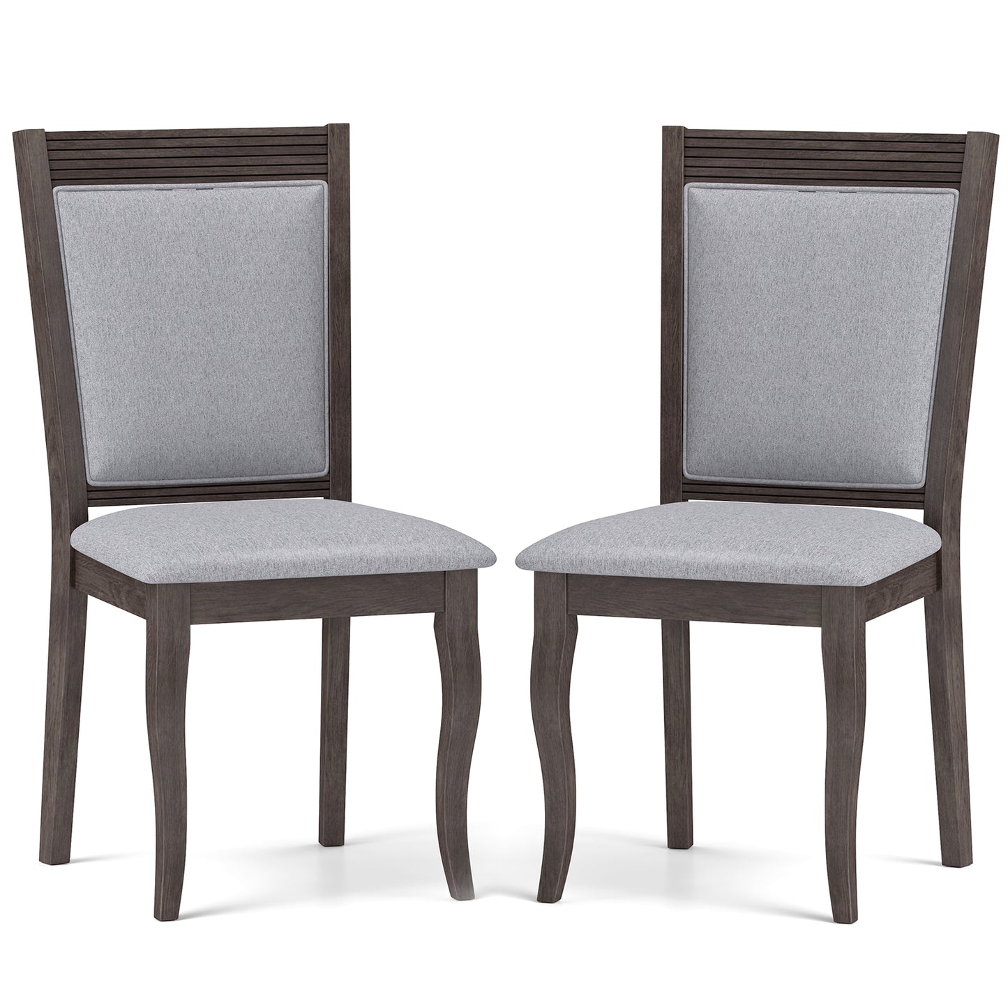 Elegant Rubber Wood Dining Chairs with Plush Padded Seats Set of 2