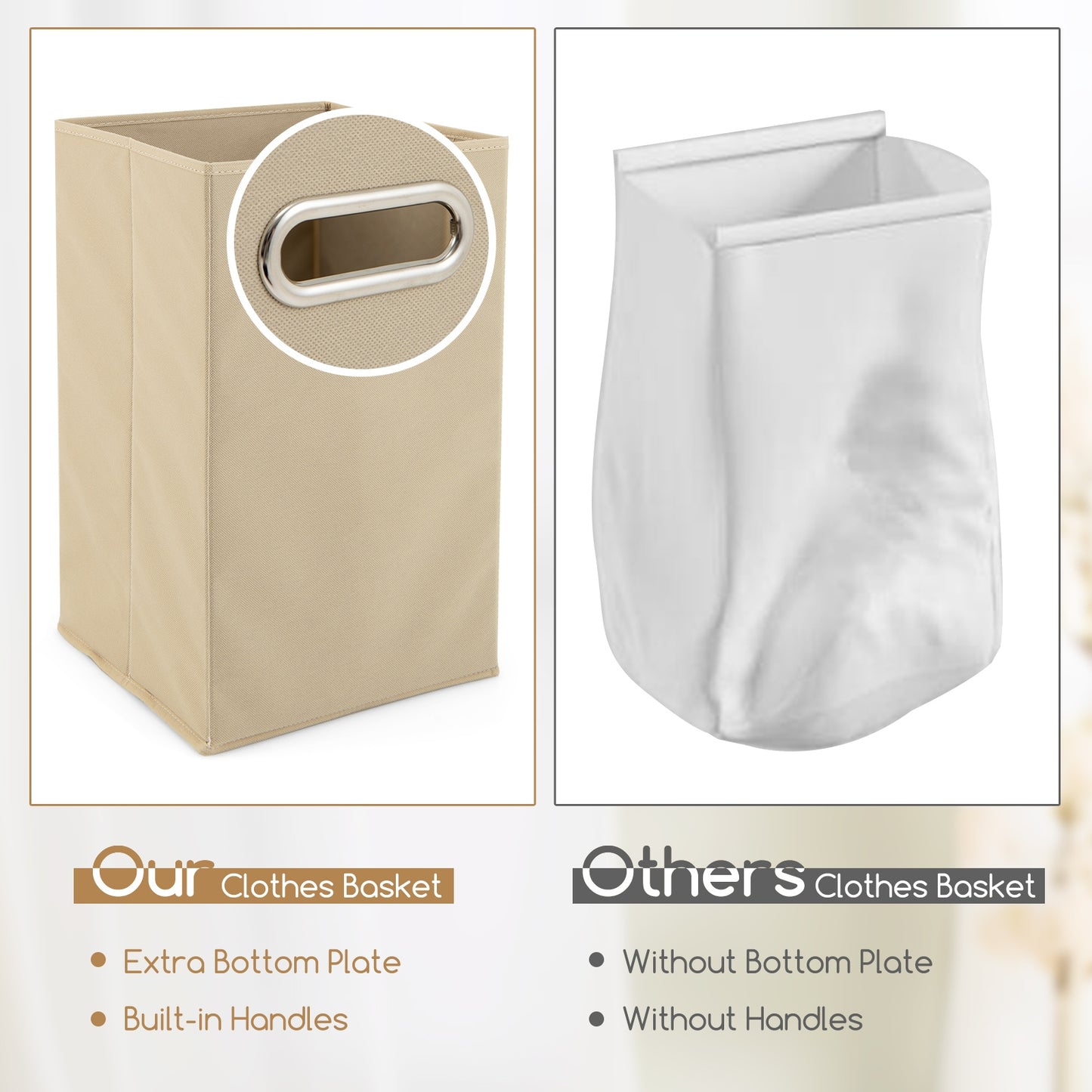 4 Tier Bamboo Laundry Hamper with Tilt-Out Design & Storage Shelves