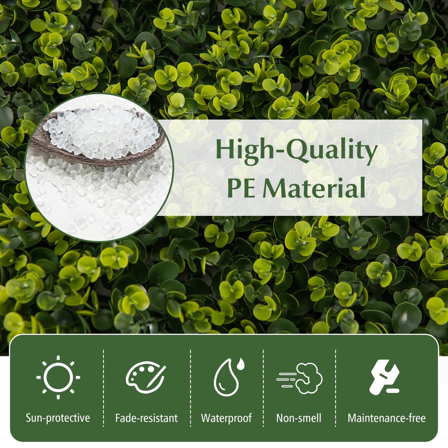 12 Pieces 20" x 20" Faux Eucalyptus Hedge Panels for Privacy & Decorative Green Walls