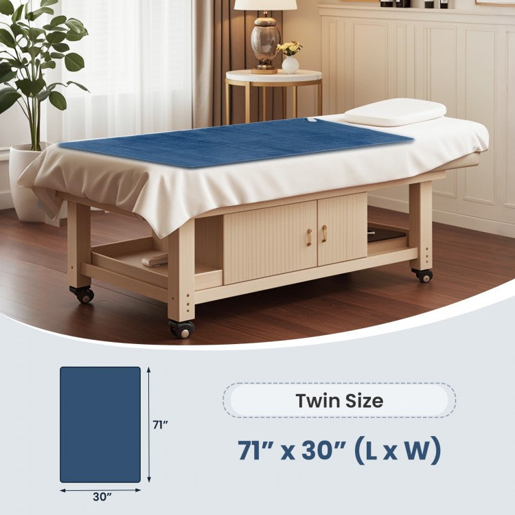 5 Level Electric Heated Mattress Pad with Overheat Protection & Fast Heating – Blue