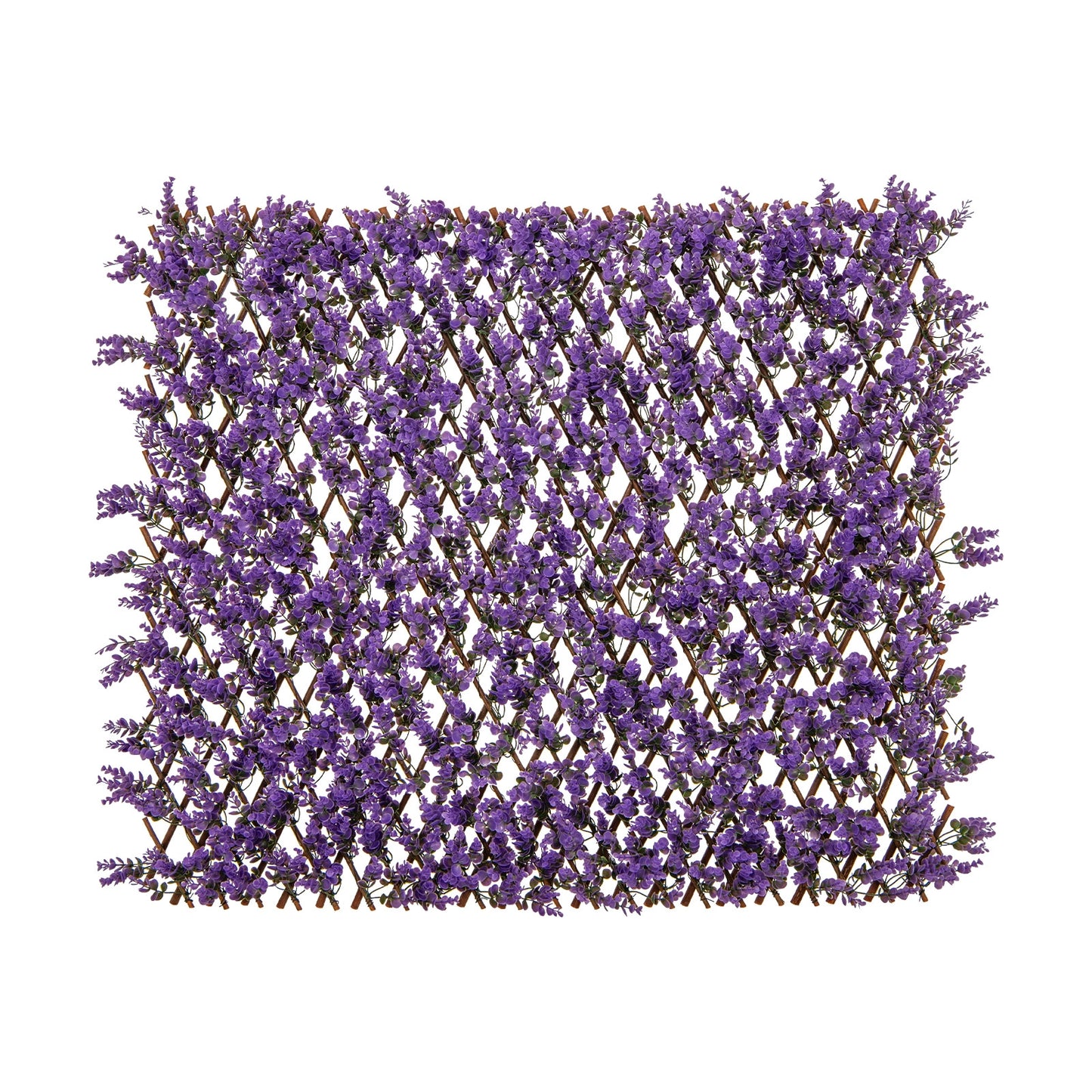 Faux Purple Eucalyptus Privacy Panel with Willow Frame for Balcony & Patio