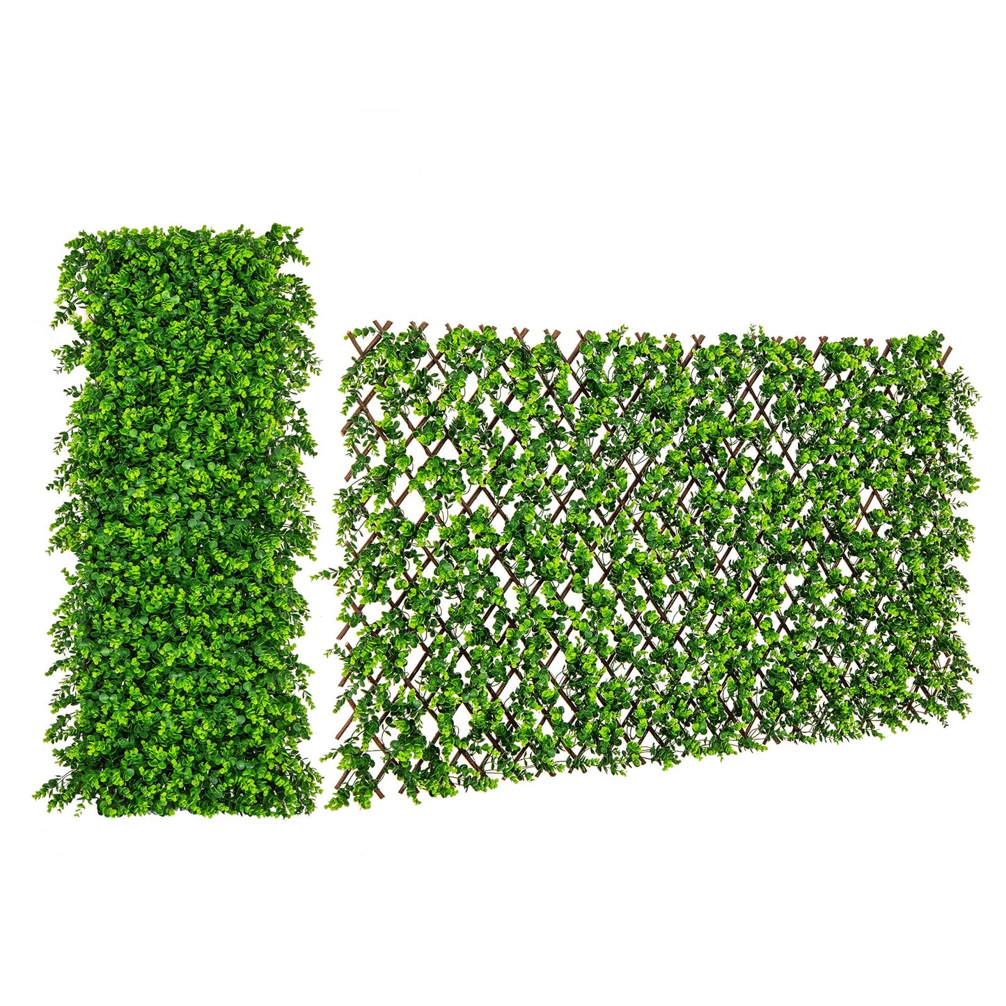 Adjustable Privacy Fence Screen with UV-Resistant Artificial Greenery for Balcony & Patio