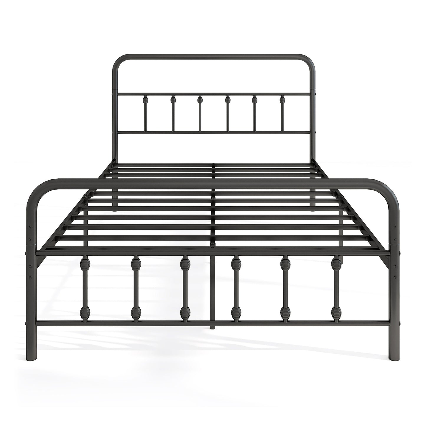Victorian Style Metal Bed Frame with Headboard and 12.5" Underbed Storage – Full Size
