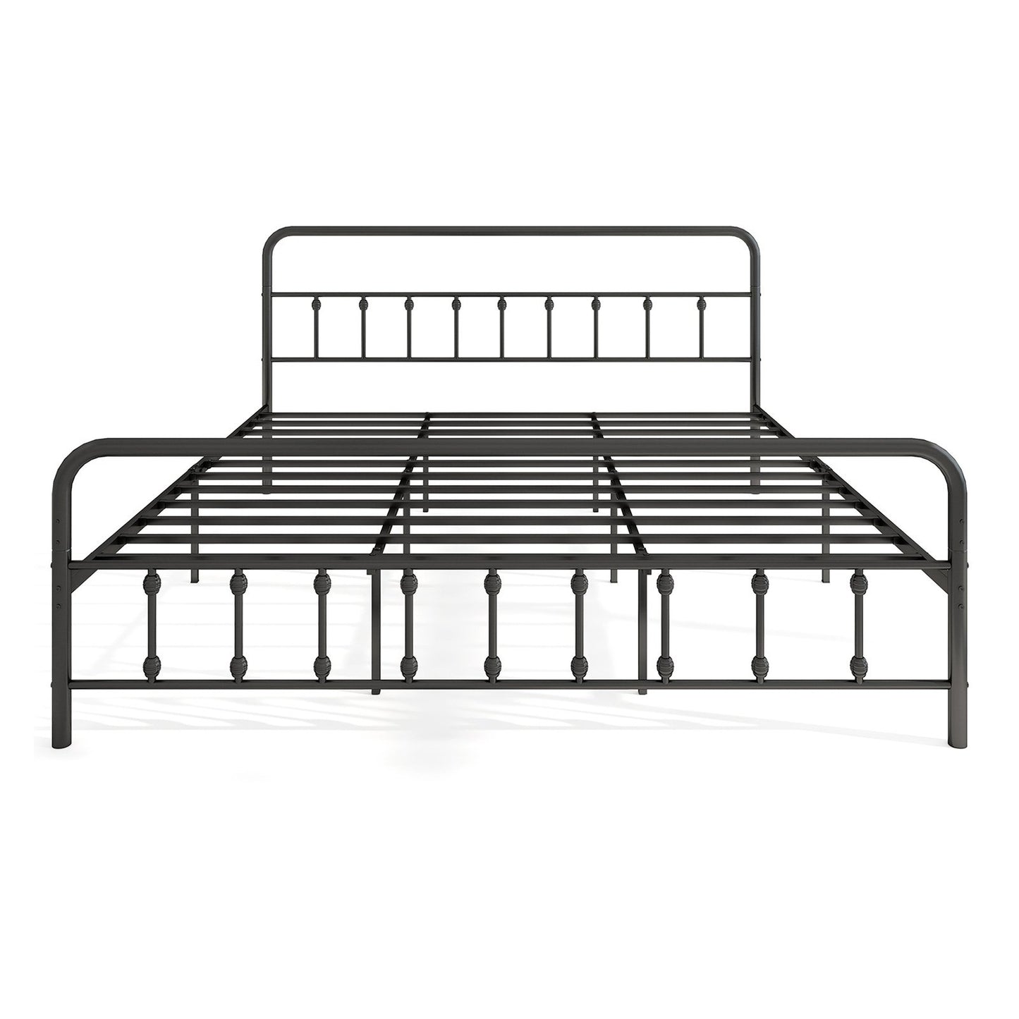 Victorian Style Metal Bed Frame with Headboard and 12.5" Underbed Storage – King Size