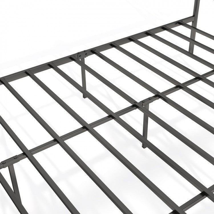 Victorian Style Metal Bed Frame with Headboard and 12.5" Underbed Storage – King Size