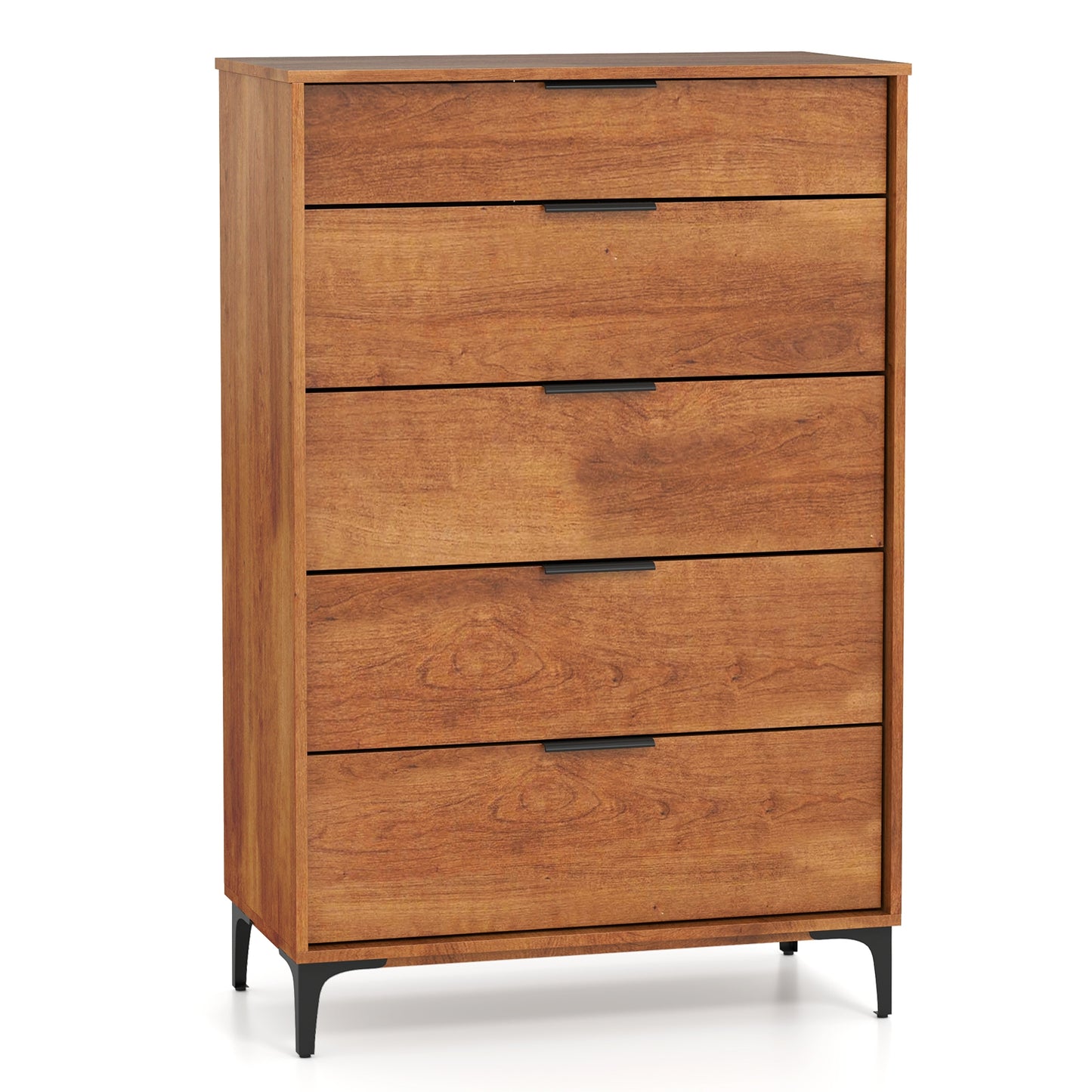 5-Drawer Dresser with Metal Legs and Anti-Tip Kit for Bedroom or Living Room