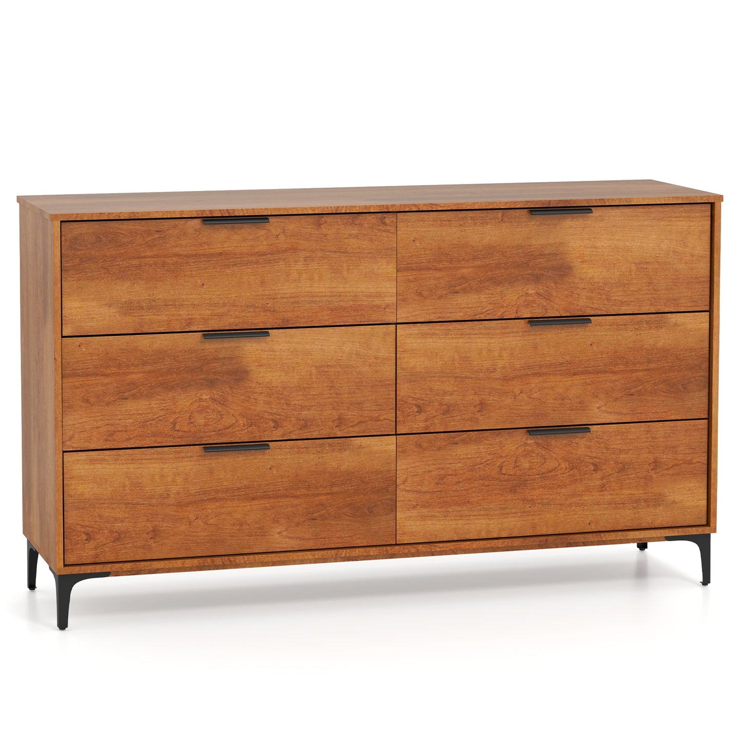 6-Drawer Dresser with Metal Legs and Anti-Tip Kit for Bedroom or Living Room