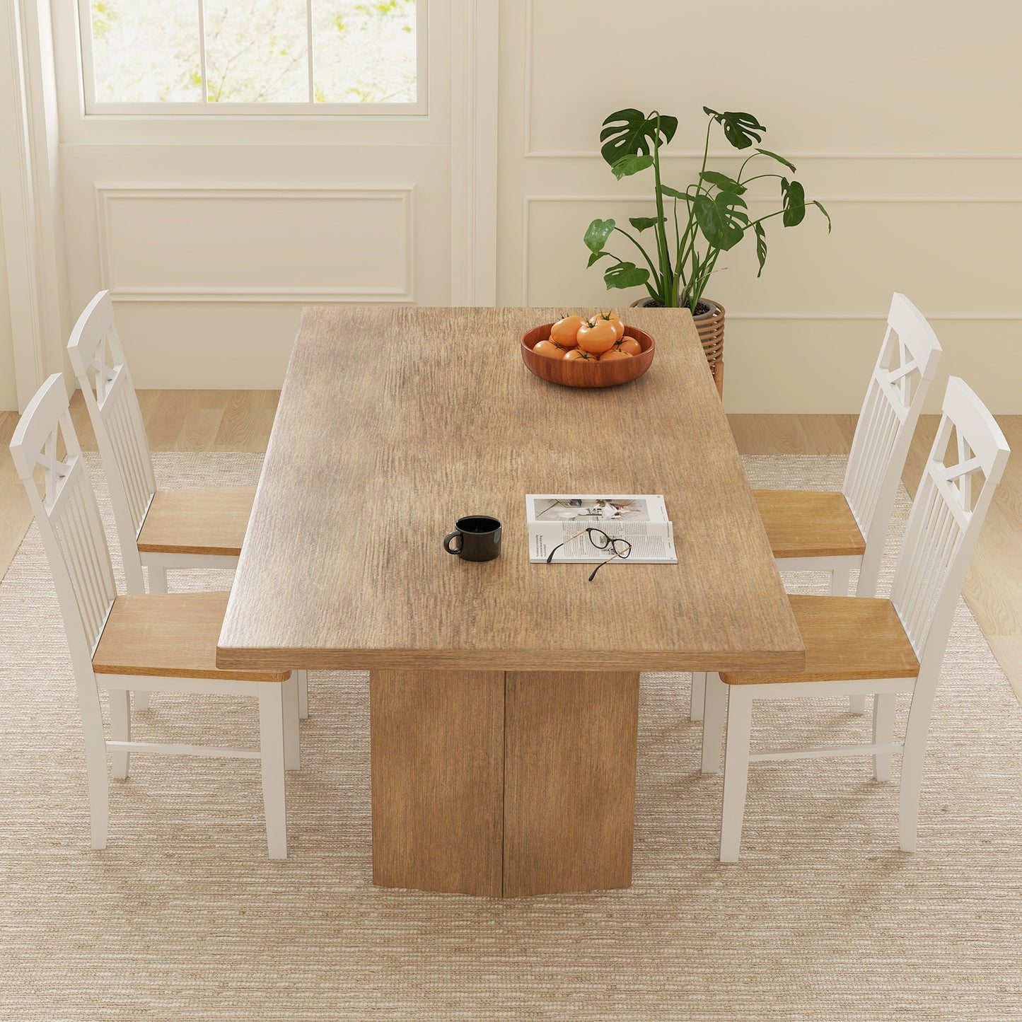 Elegant Wooden Dining Chairs Set of 2 with Sturdy Wooden Frame