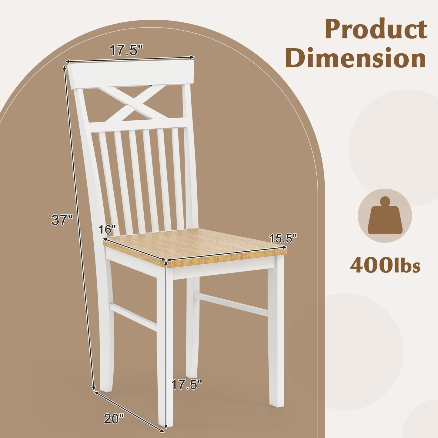 Elegant Wooden Dining Chairs Set of 2 with Sturdy Wooden Frame