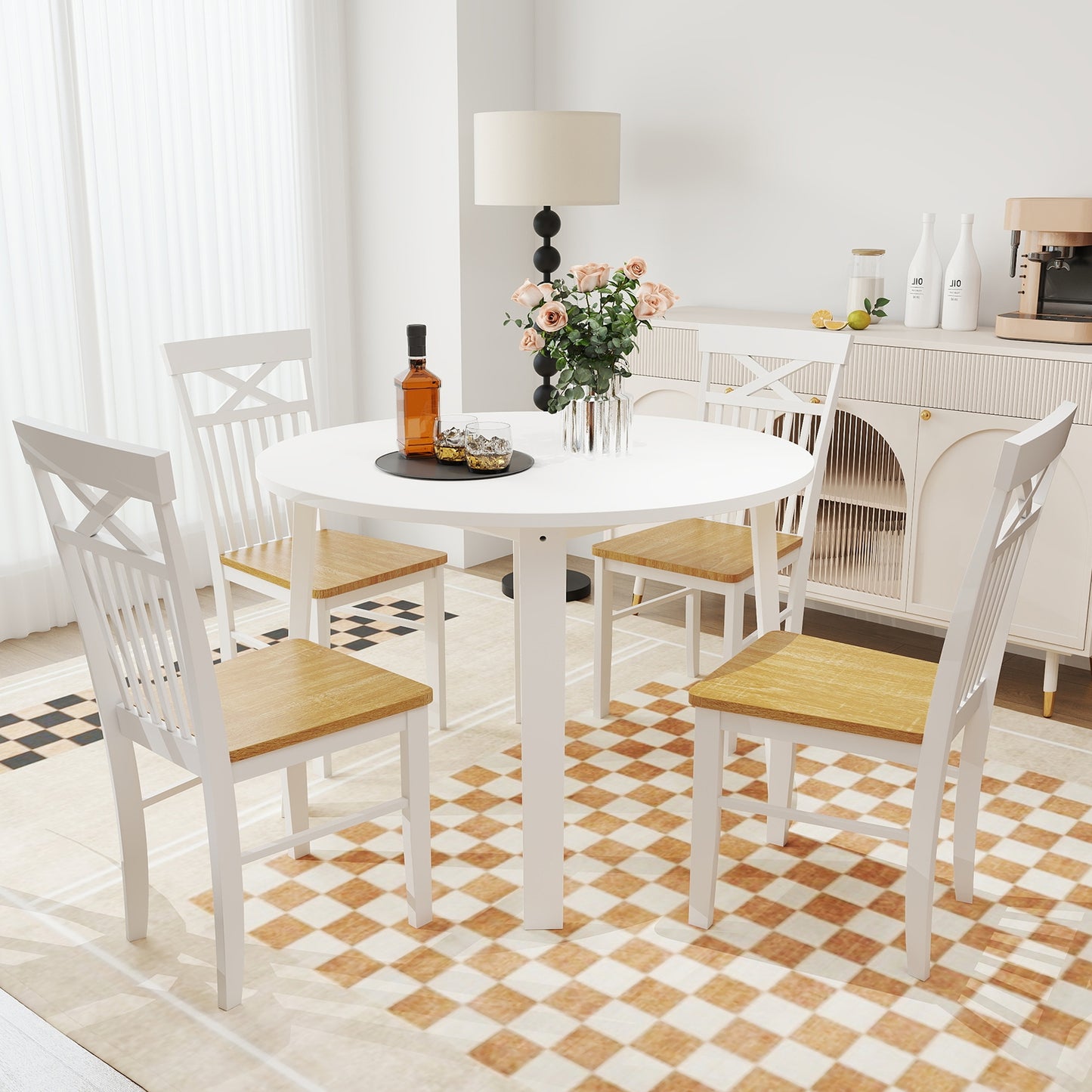 Elegant Wooden Dining Chairs Set of 2 with Sturdy Wooden Frame
