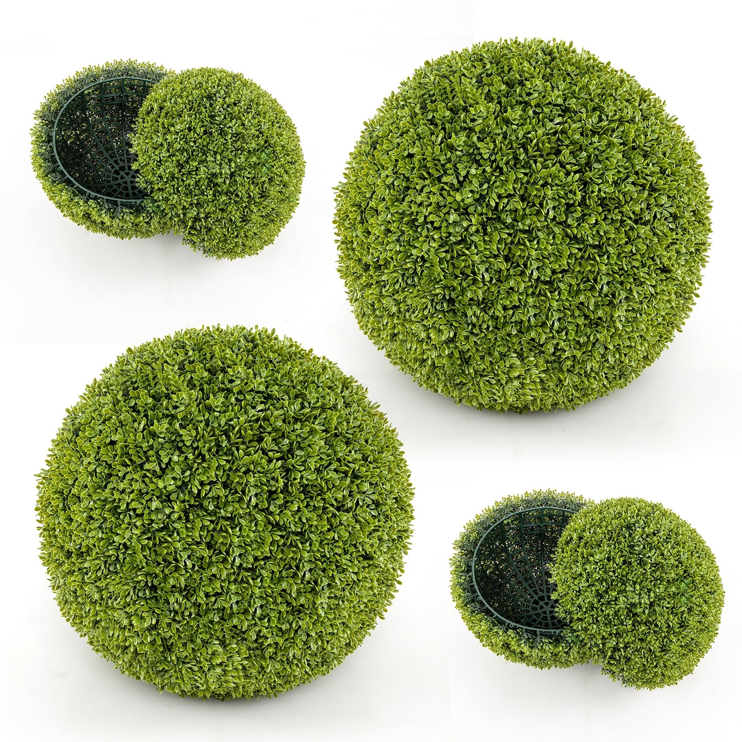 Set of 2 20 Inches Artificial Boxwood Topiary Balls for Outdoor and Indoor Decor
