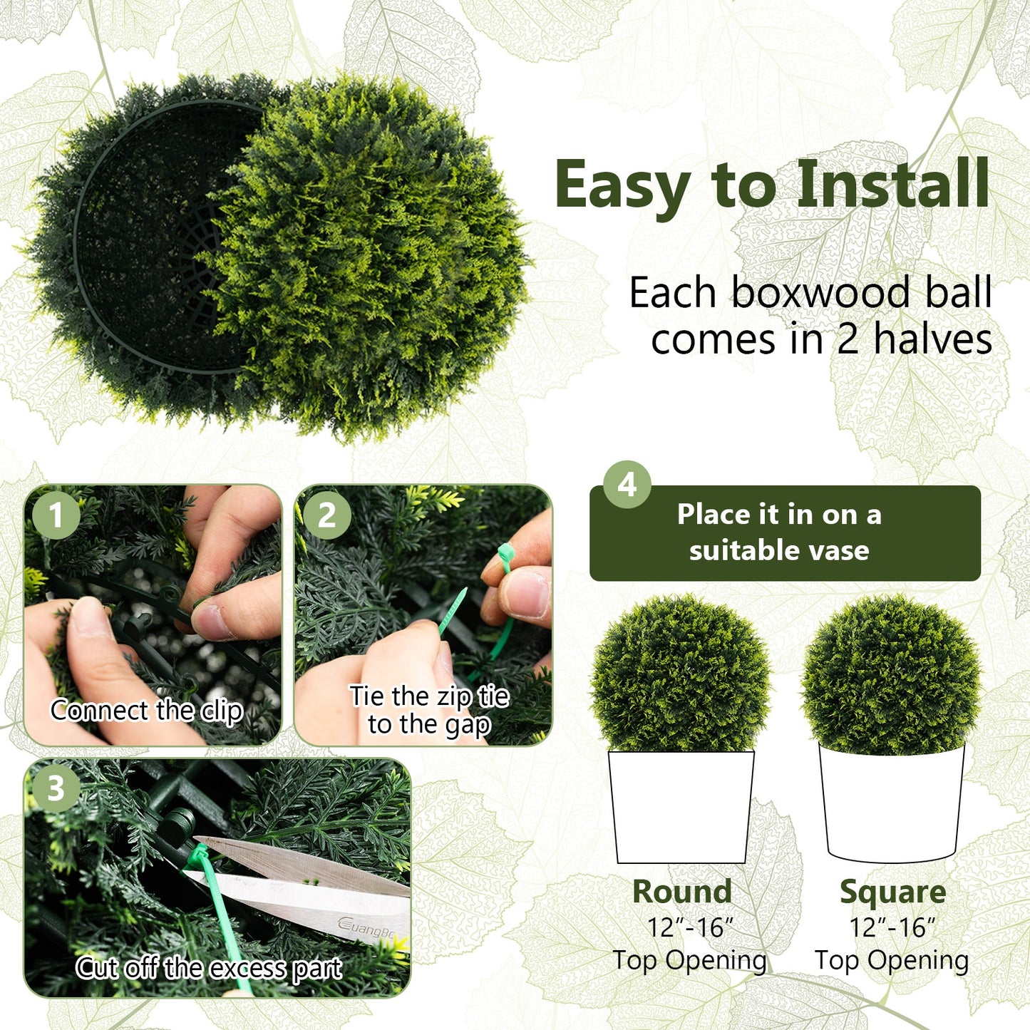 Set of 2 Artificial Cedar Topiary Balls 18/22 Inches for Indoor & Outdoor Decor