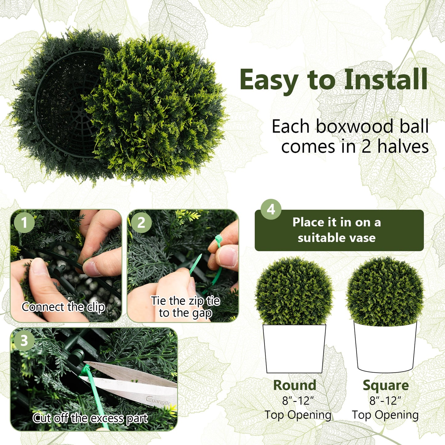 Set of 2 Artificial Cedar Topiary Balls 18/22 Inches for Indoor & Outdoor Decor