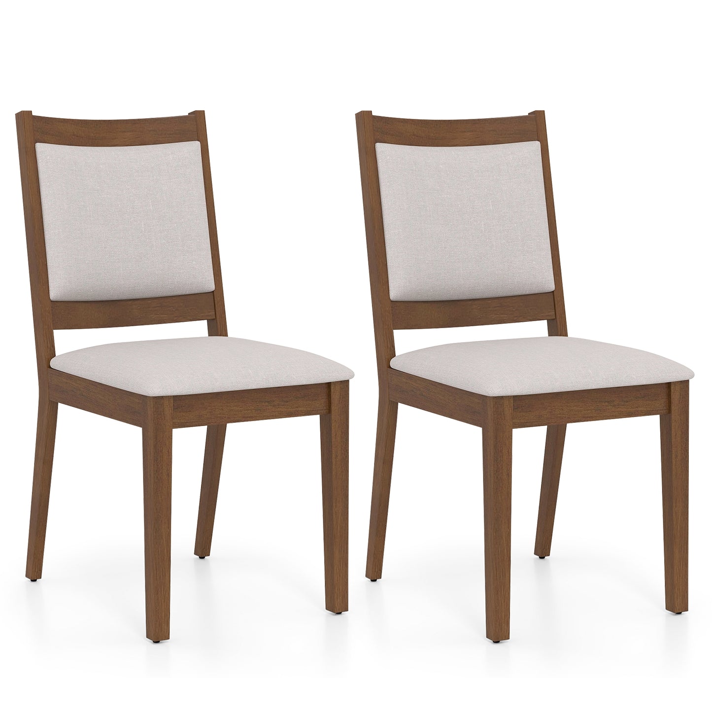 Modern Upholstered Dining Chairs with Padded Backrest - Set of 2