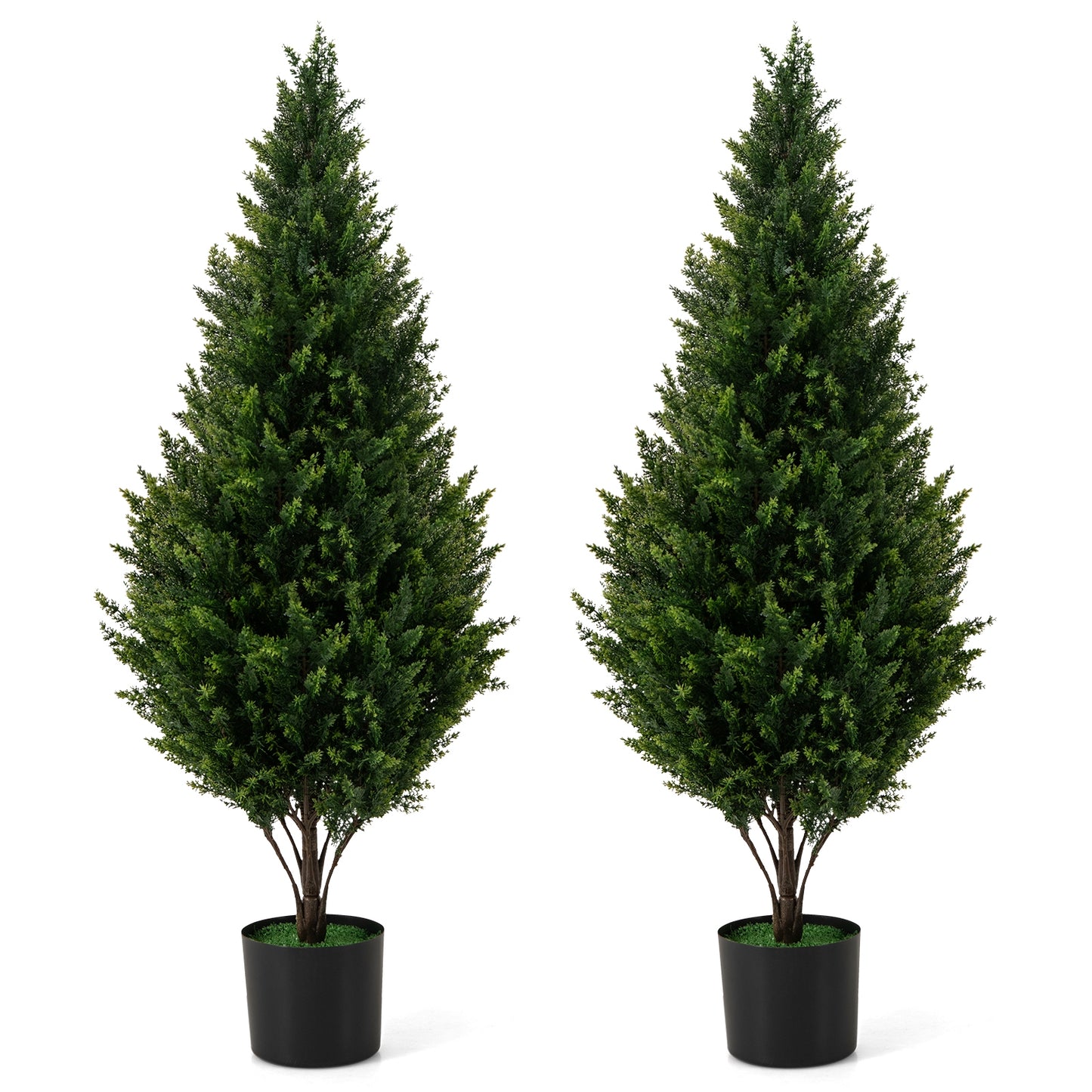 Set of 2 - 4 FT Artificial Topiary Trees for Indoor & Outdoor Home, Porch & Garden Decoration