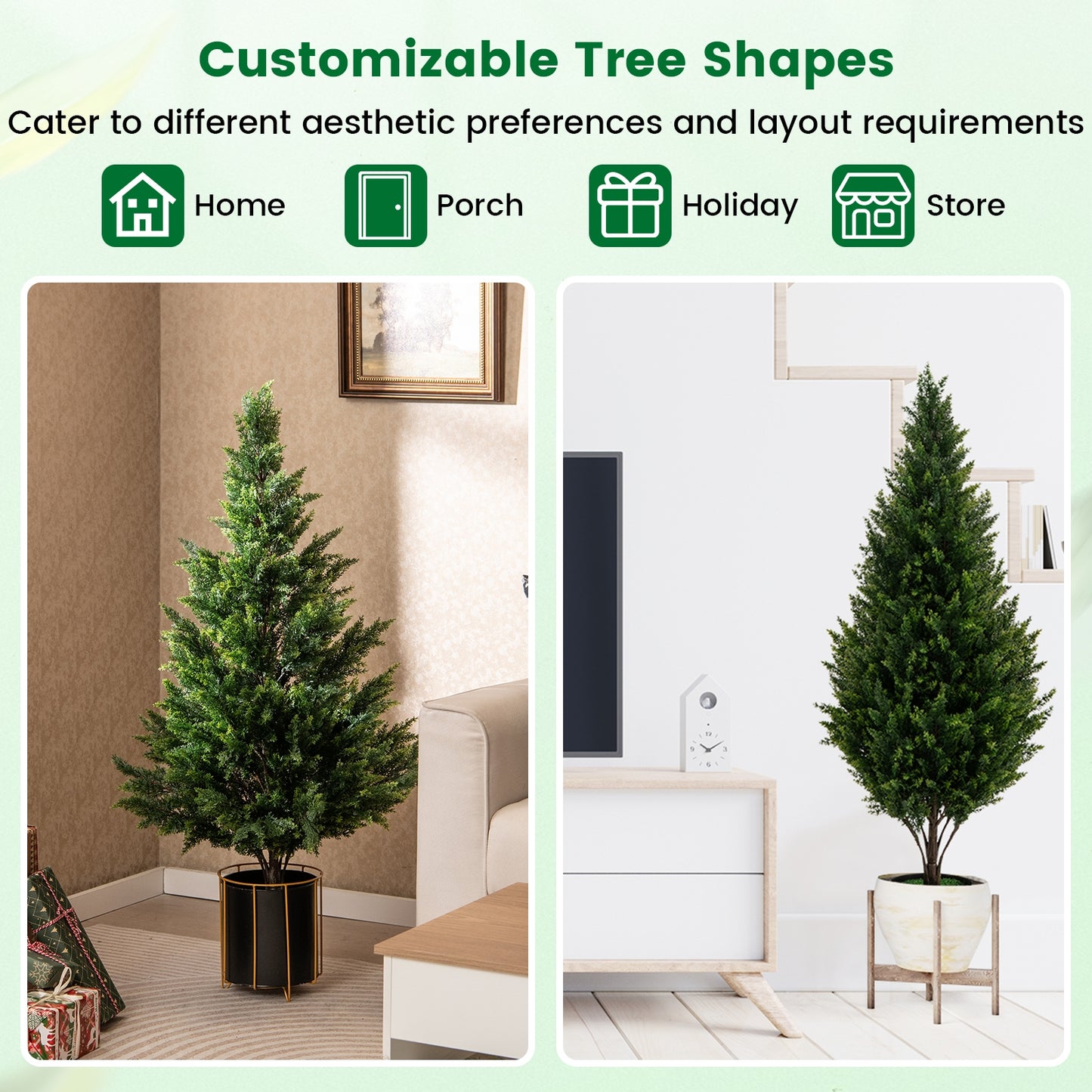 Set of 2 - 4 FT Artificial Topiary Trees for Indoor & Outdoor Home, Porch & Garden Decoration
