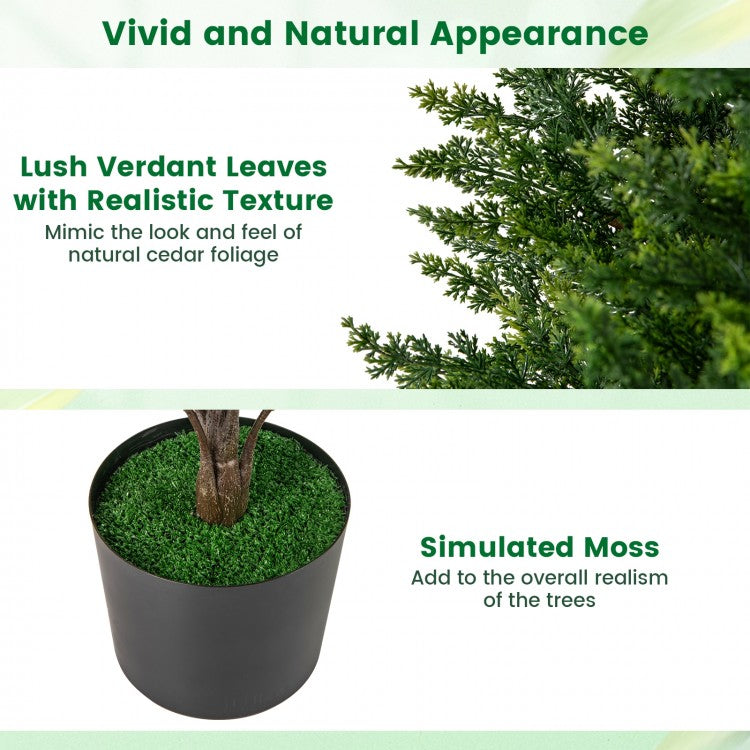 Set of 2 - 4 FT Artificial Topiary Trees for Indoor & Outdoor Home, Porch & Garden Decoration