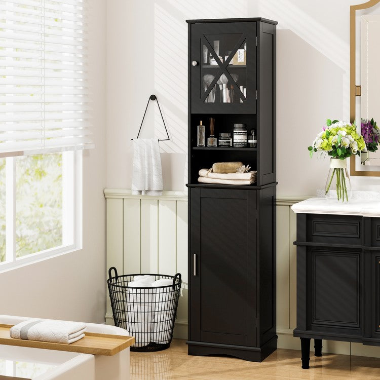 67" Tall Storage Cabinet with Adjustable Shelves and Acrylic Doors