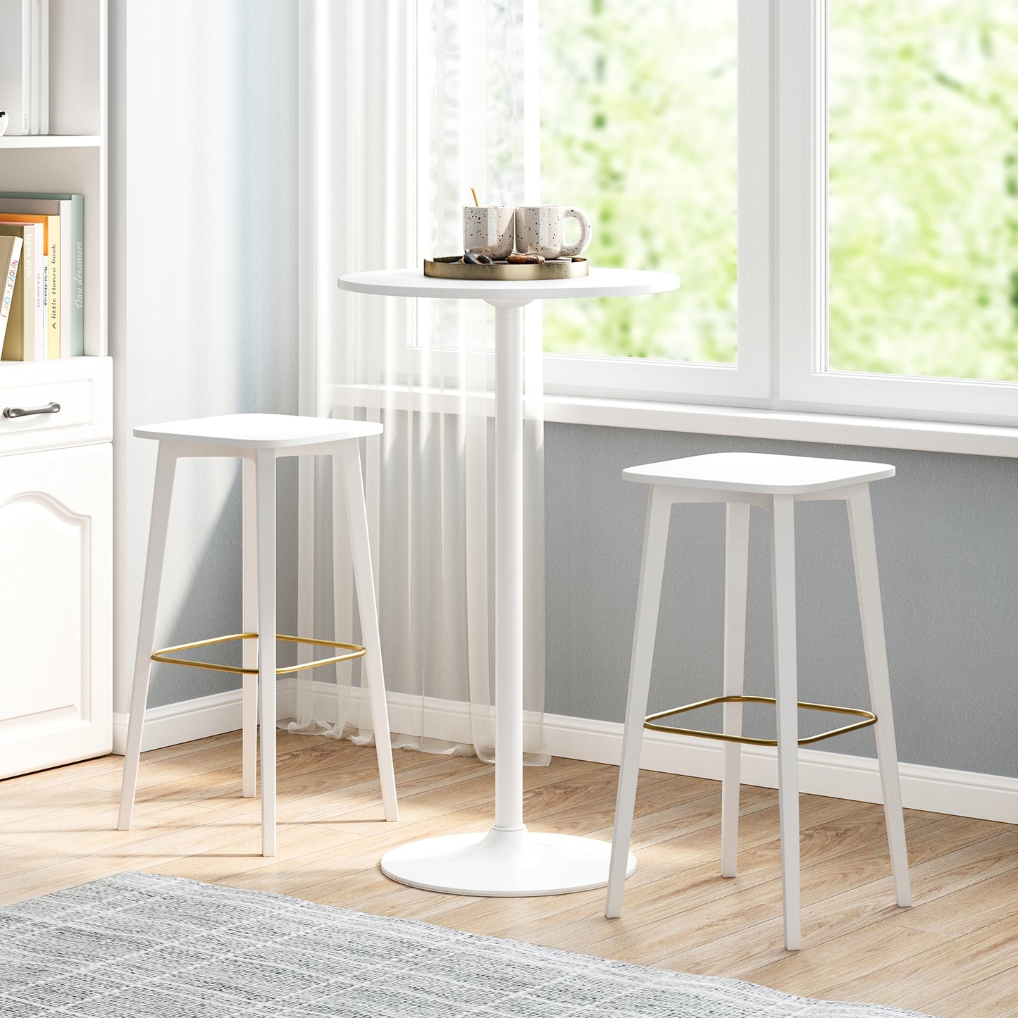 Round 40 Inch Bar Height Bistro Table Tall Coffee and Cocktail Table
