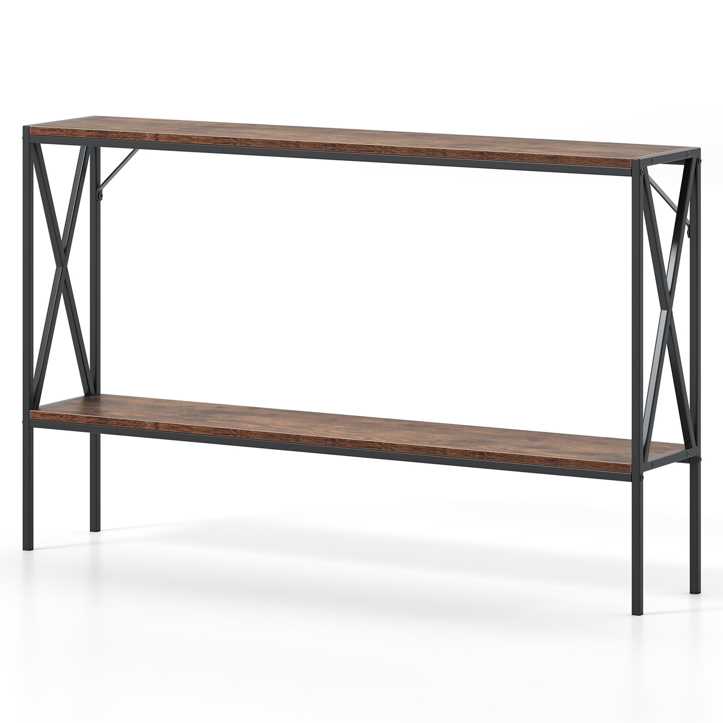 Slim 2-Tier Console Table with Storage Shelf for Entryway or Hallway