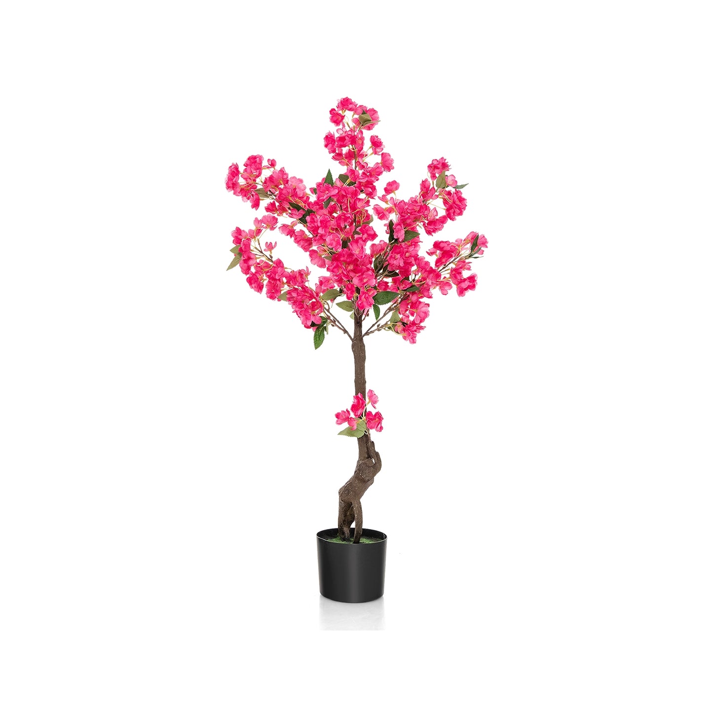 2 Pack 41 Inch Artificial Plum Blossom Tree with 92 Silk Flowers - Faux Floral Plants for Home Décor