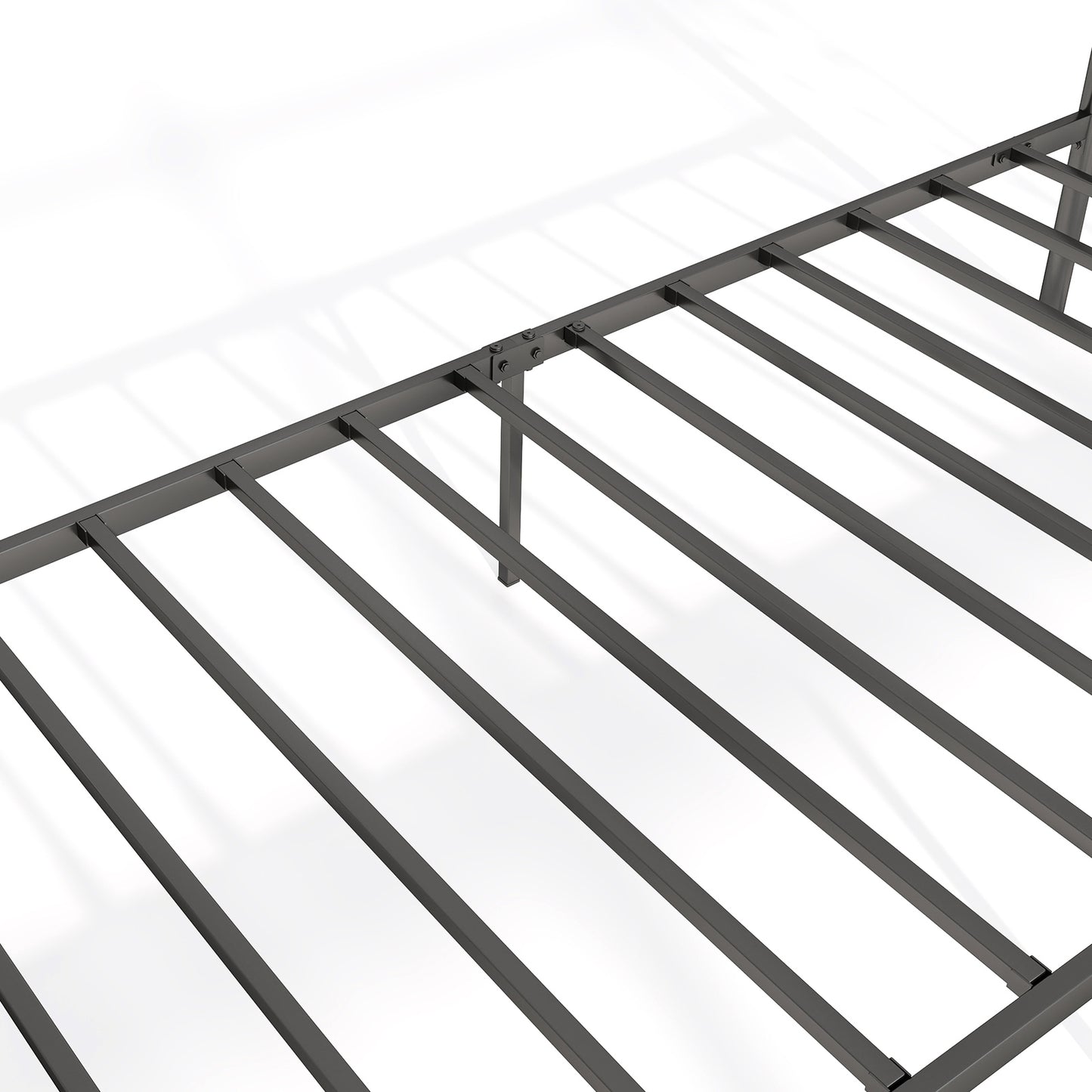 Victorian Style Metal Bed Frame with Headboard and 12.5" Underbed Storage – Twin Size
