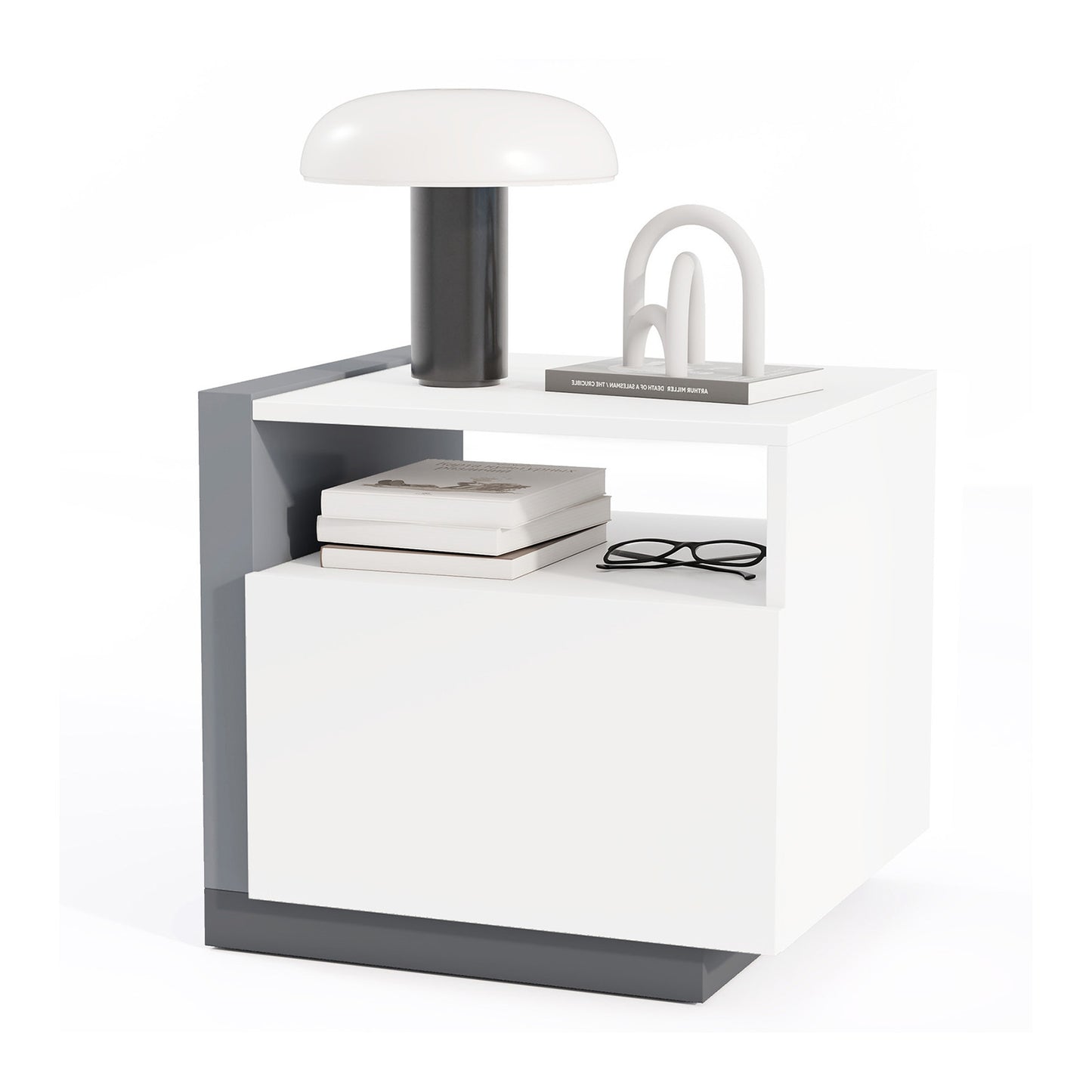 Stylish Modern Nightstand with Drawer for Bedroom Organization