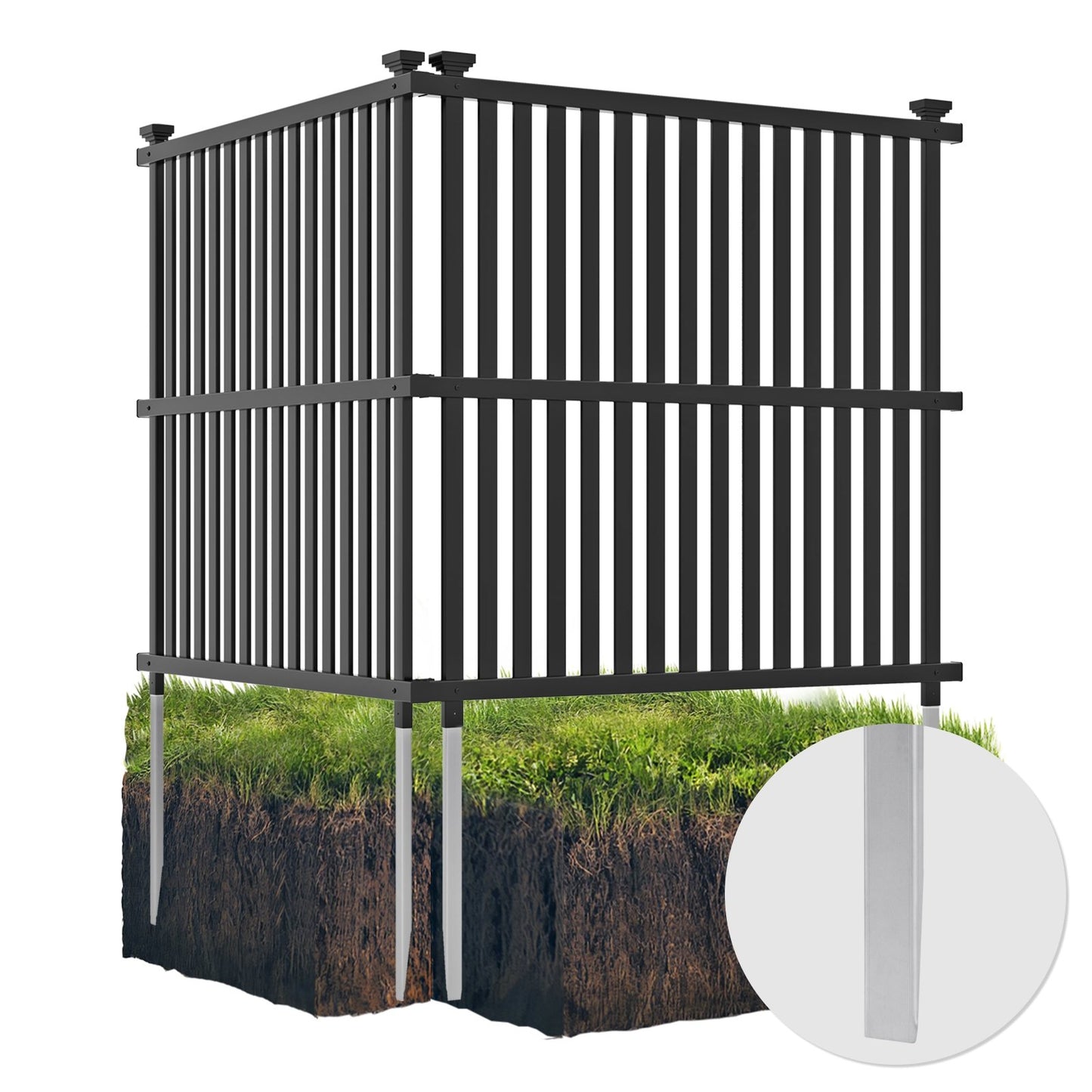 Outdoor Air Conditioner Privacy Fence Panel with Metal Stakes for Enhanced Stability