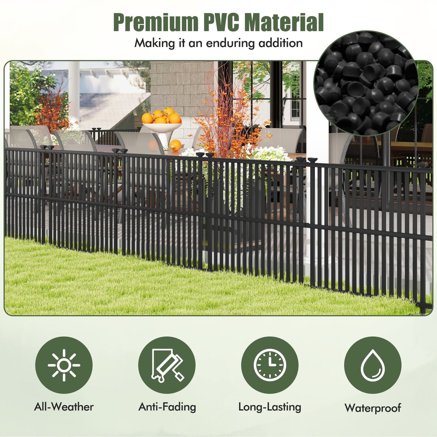 Outdoor Air Conditioner Privacy Fence Panel with Metal Stakes for Enhanced Stability