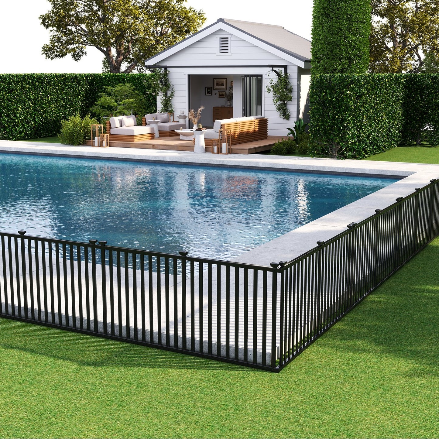 2 Piece 80 x 51 Inch Premium Vinyl Picket Fence Panels for Garden & Outdoor Spaces