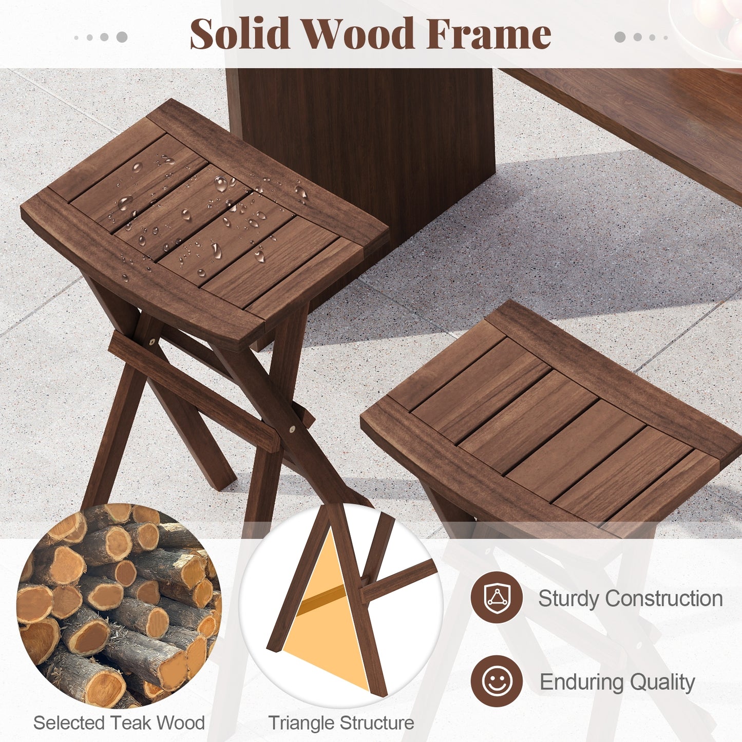 Pair of Bar Stools with Saddle Seats and Footrests for Kitchen Island and Balcony