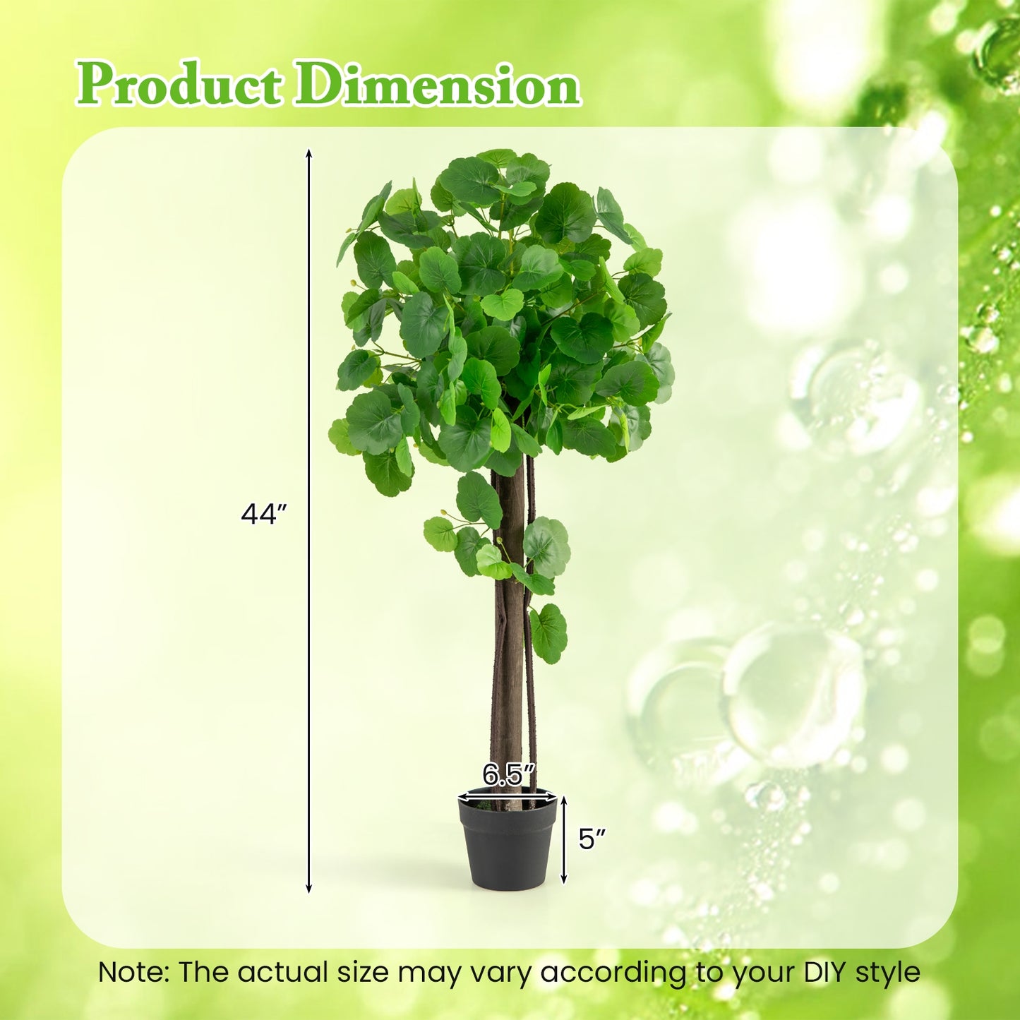 44 Inch Lifelike Artificial Crabapple Tree with Bendable Branches for Indoor & Outdoor Decor