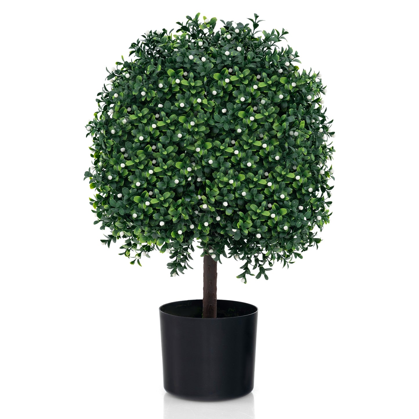 UV-Resistant Artificial Boxwood Topiary Ball Tree with Lush Faux Leaves