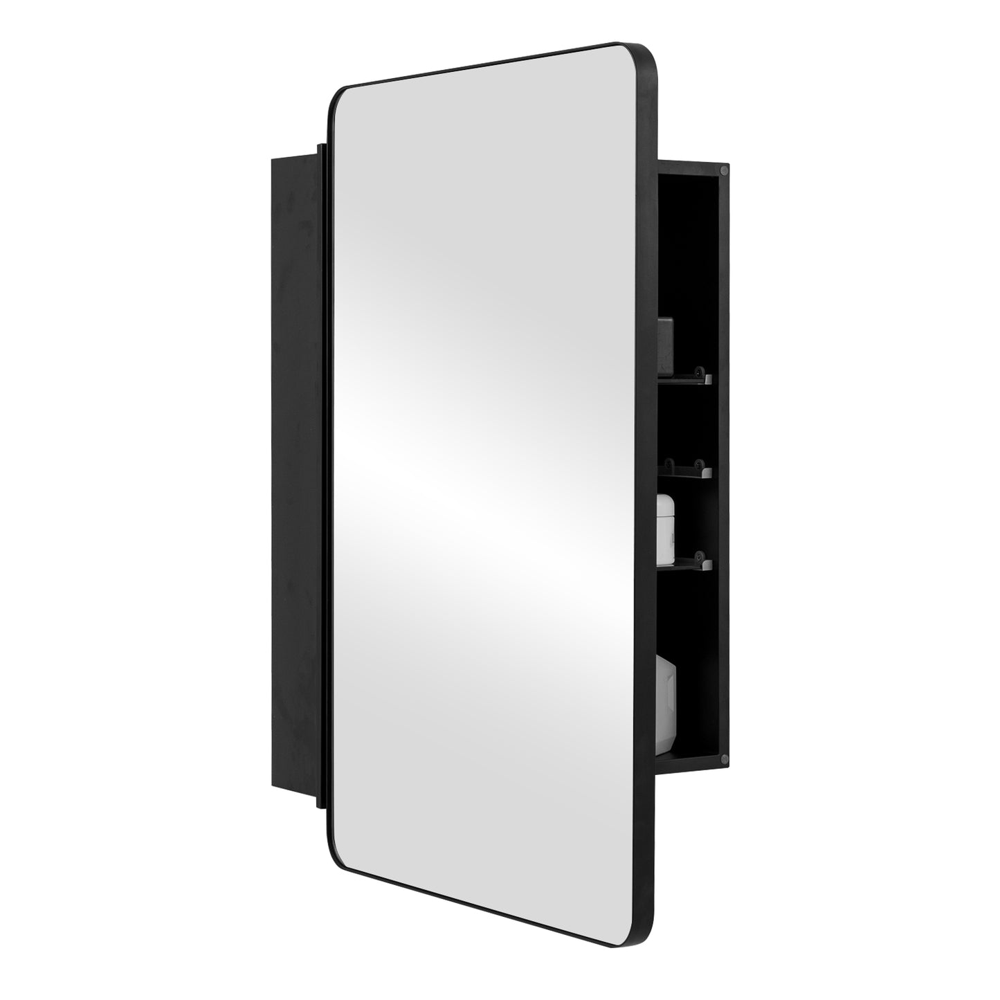 Space Saving Wall Mounted Medicine Cabinet with Adjustable Shelves & Tempered Mirror