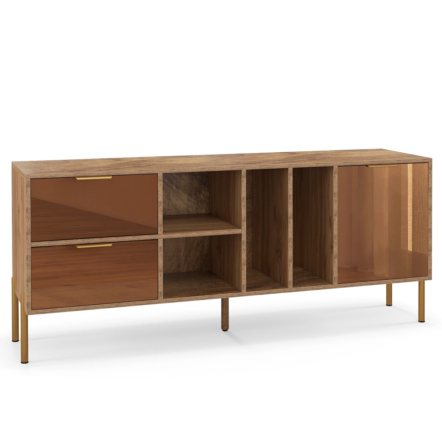 Elegant Mirrored Buffet Cabinet with Storage Drawers and Door for Living Room, Dining or Kitchen