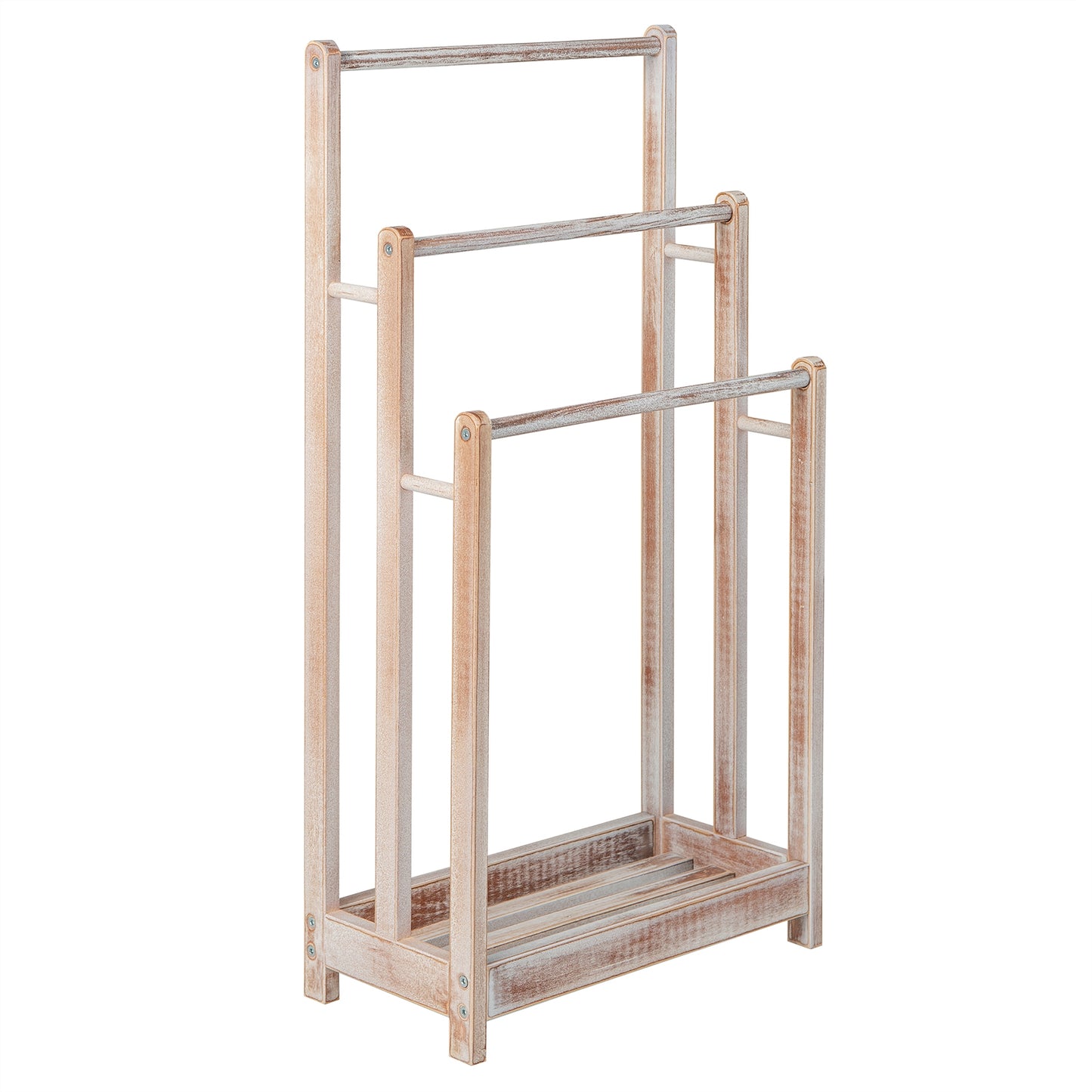 3 Bar Freestanding Towel Rack with Storage Shelf