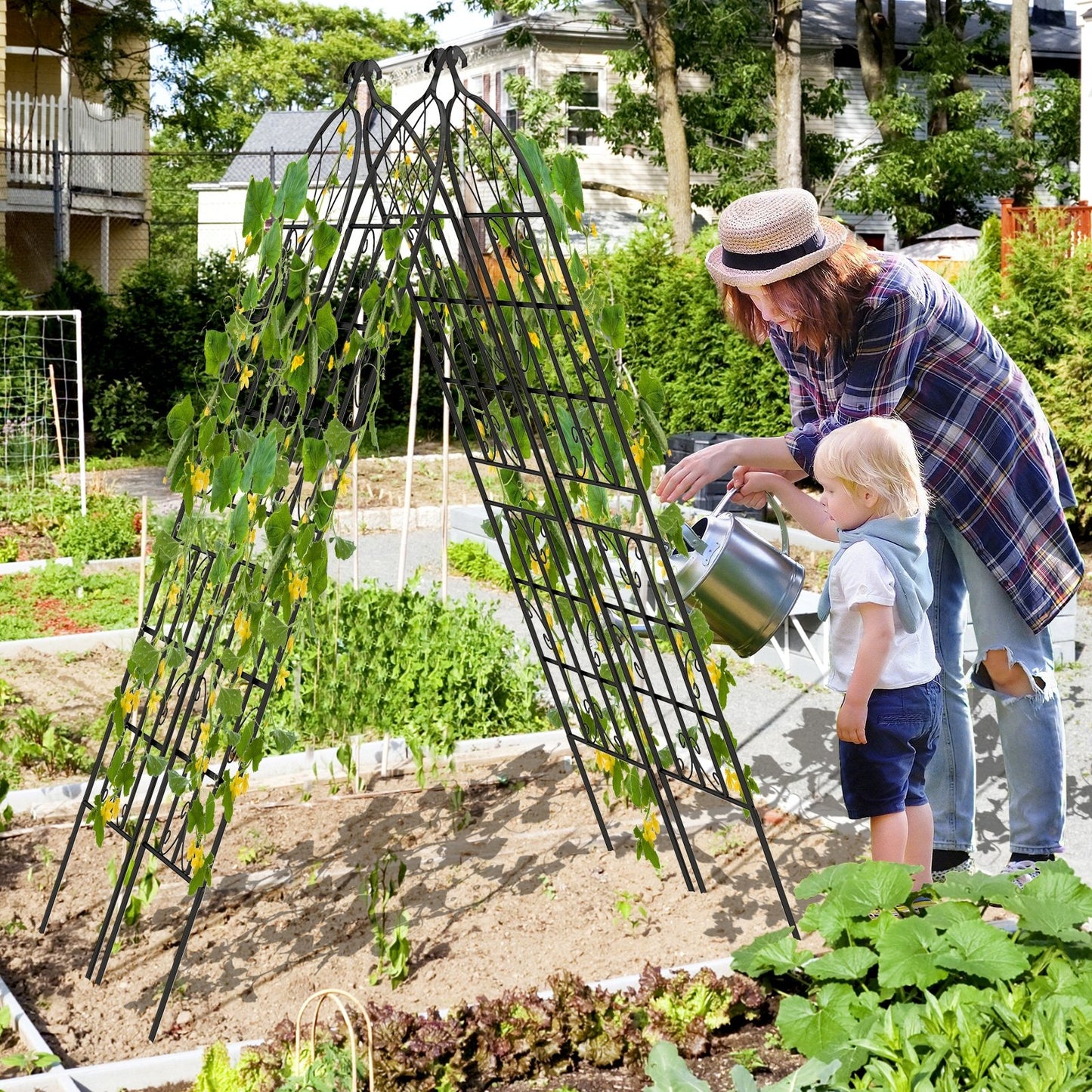 2/4 Pack 71 Inch Decorative Metal Trellis – Elegant Support for Climbing Plants and Vines