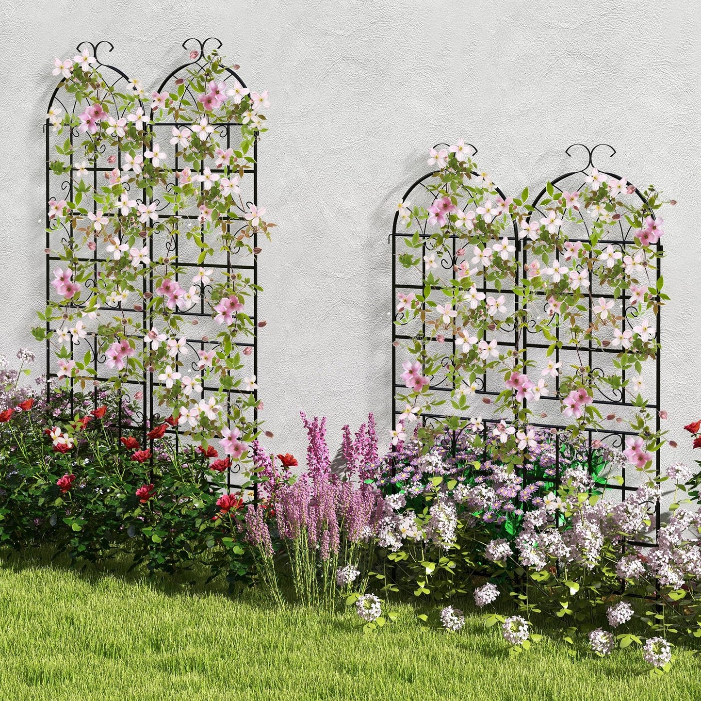2/4 Pack 71 Inch Decorative Metal Trellis – Elegant Support for Climbing Plants and Vines