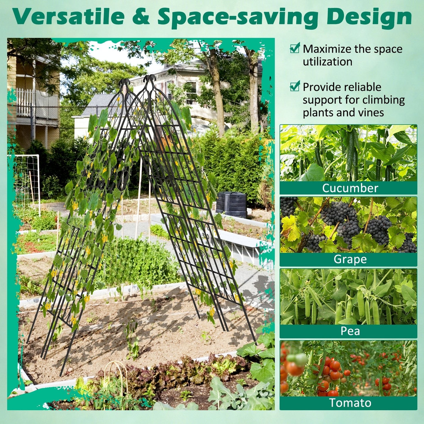 2/4 Pack 71 Inch Decorative Metal Trellis – Elegant Support for Climbing Plants and Vines