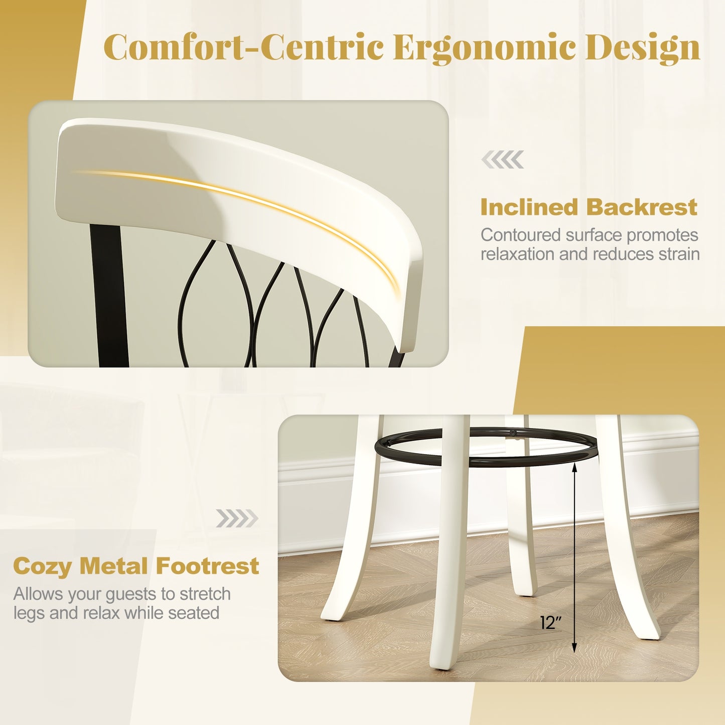 Swivel Bar Stools with Footrest and Tufted Rivet Detail Rubber Wood Frame 2-Piece Set - 30 inch