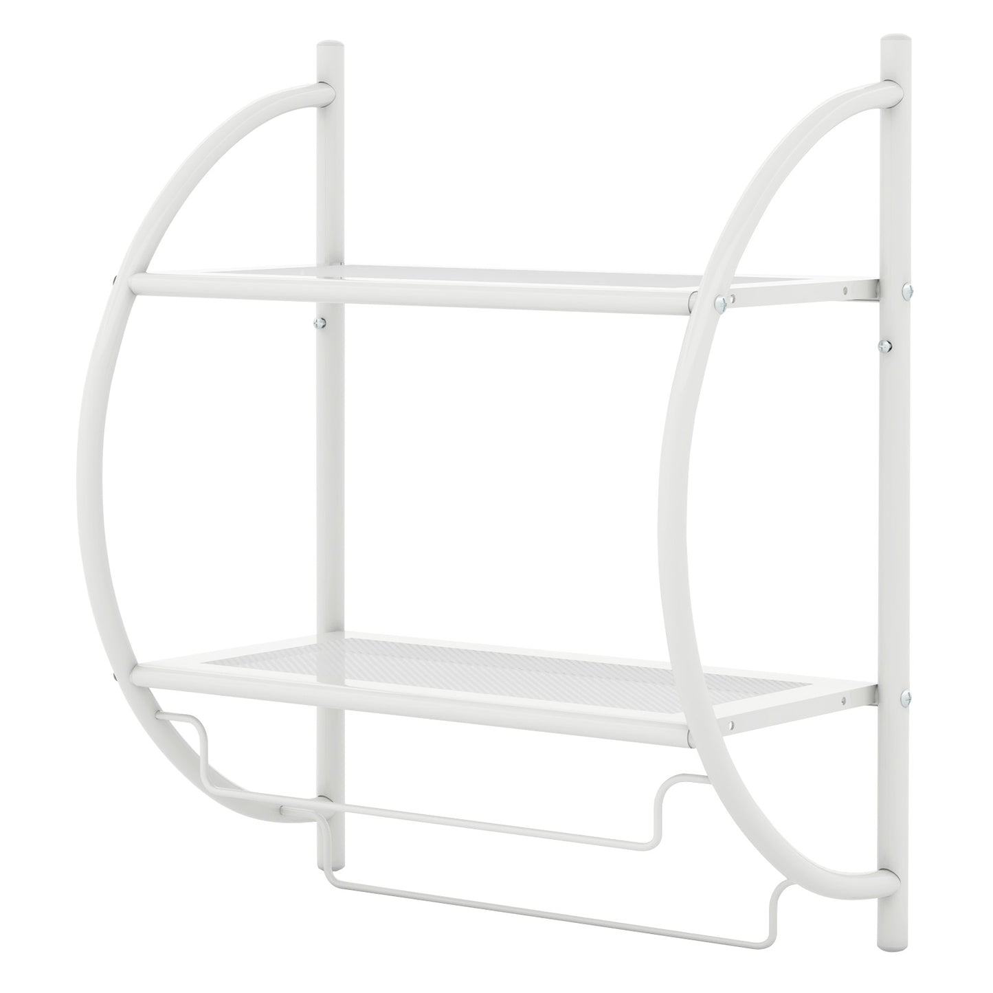 Wall-Mounted 2 Tier Towel Rack with 2 Hanging Bars for Bathroom Storage