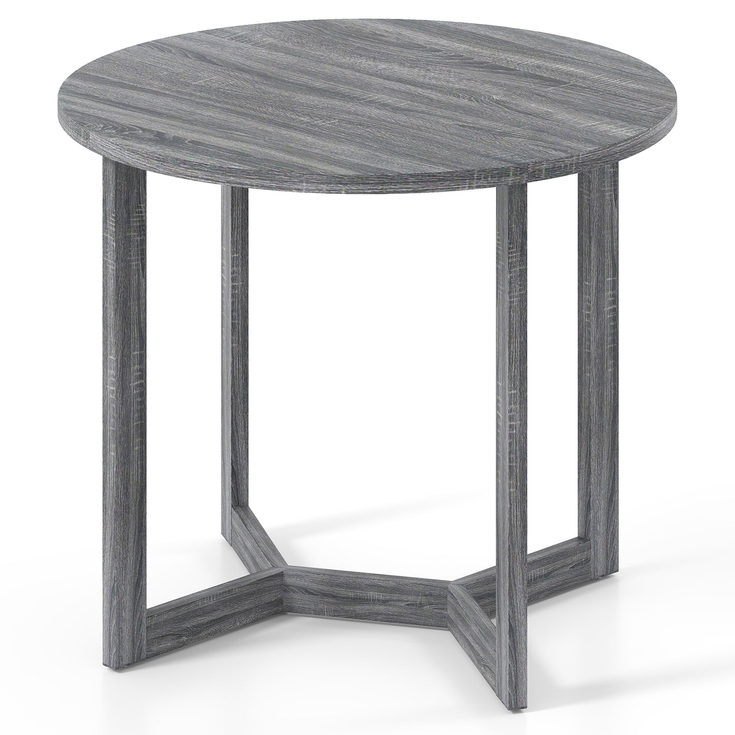 Elegant 36 Round Wood Dining Table for 2 to 4 with Unique Wing Pedestal Base in Black